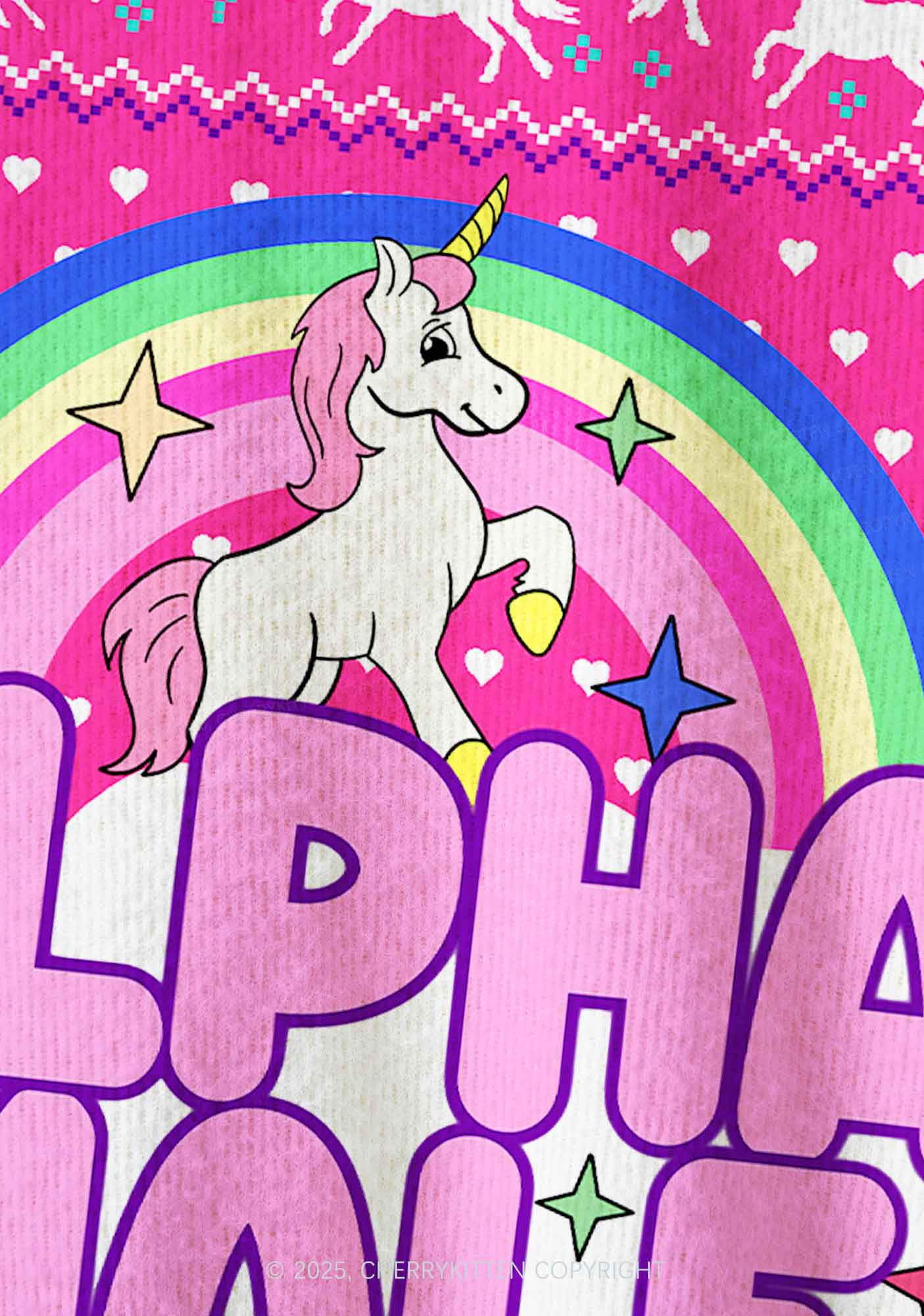 Rainbow Unicorn Alpha Male Y2K Christmas Cardigan Knit Sweatshirt Cherrykitten - Image 5