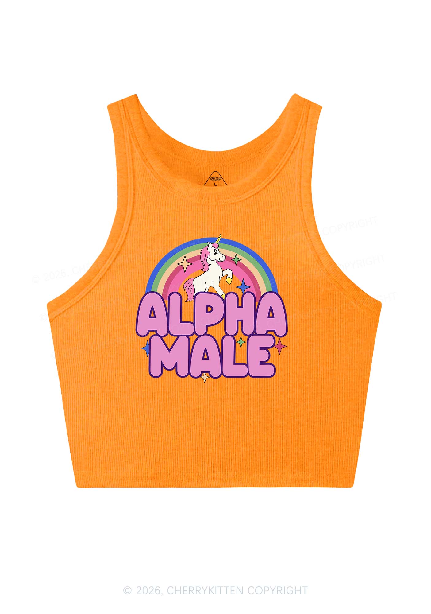 Rainbow Unicorn Alpha Male Y2K Crop Tank Top Cherrykitten - Image 9