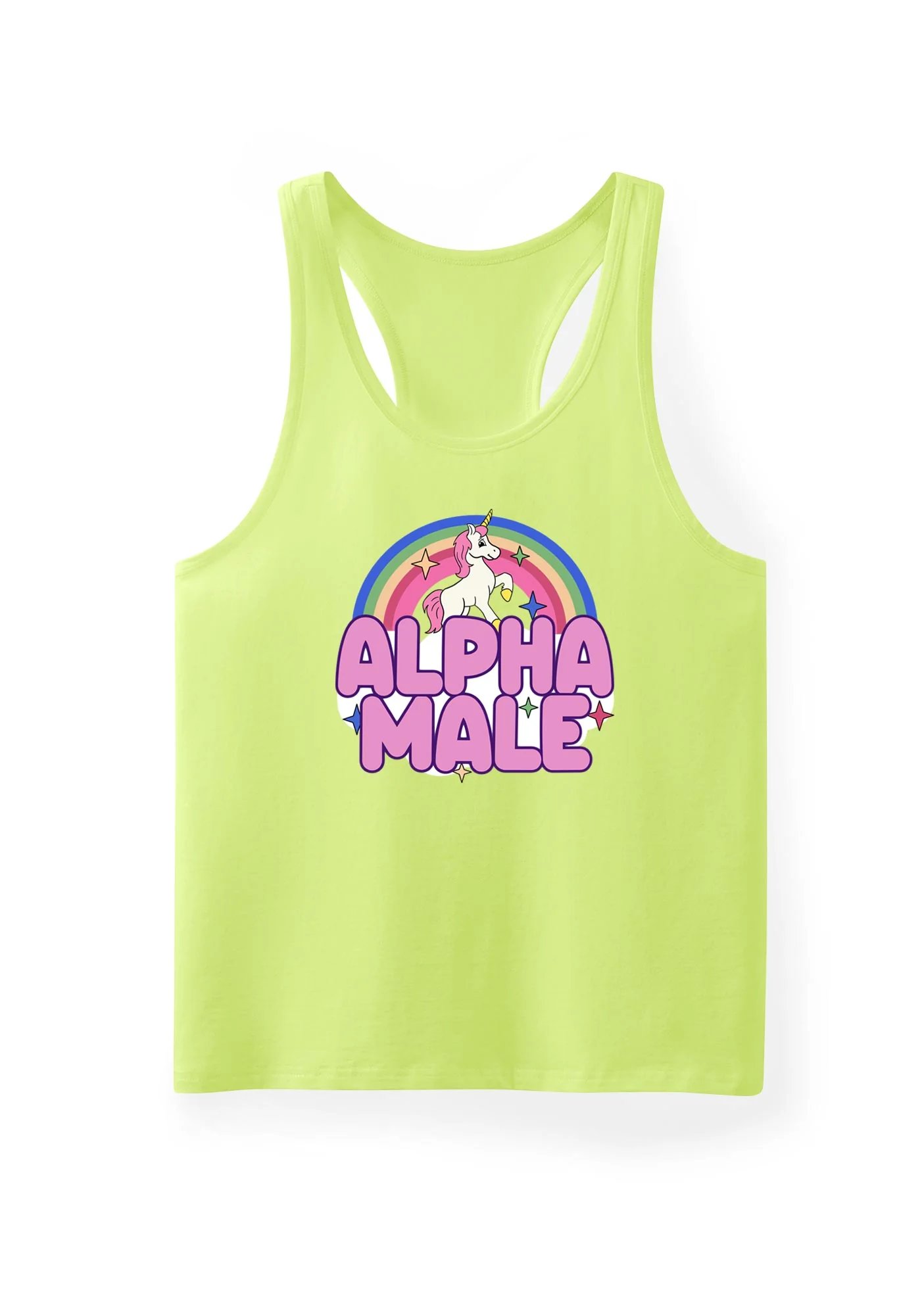Rainbow Unicorn Alpha Male Y2K Men Racerback Tank Top Cherrykitten - Image 8
