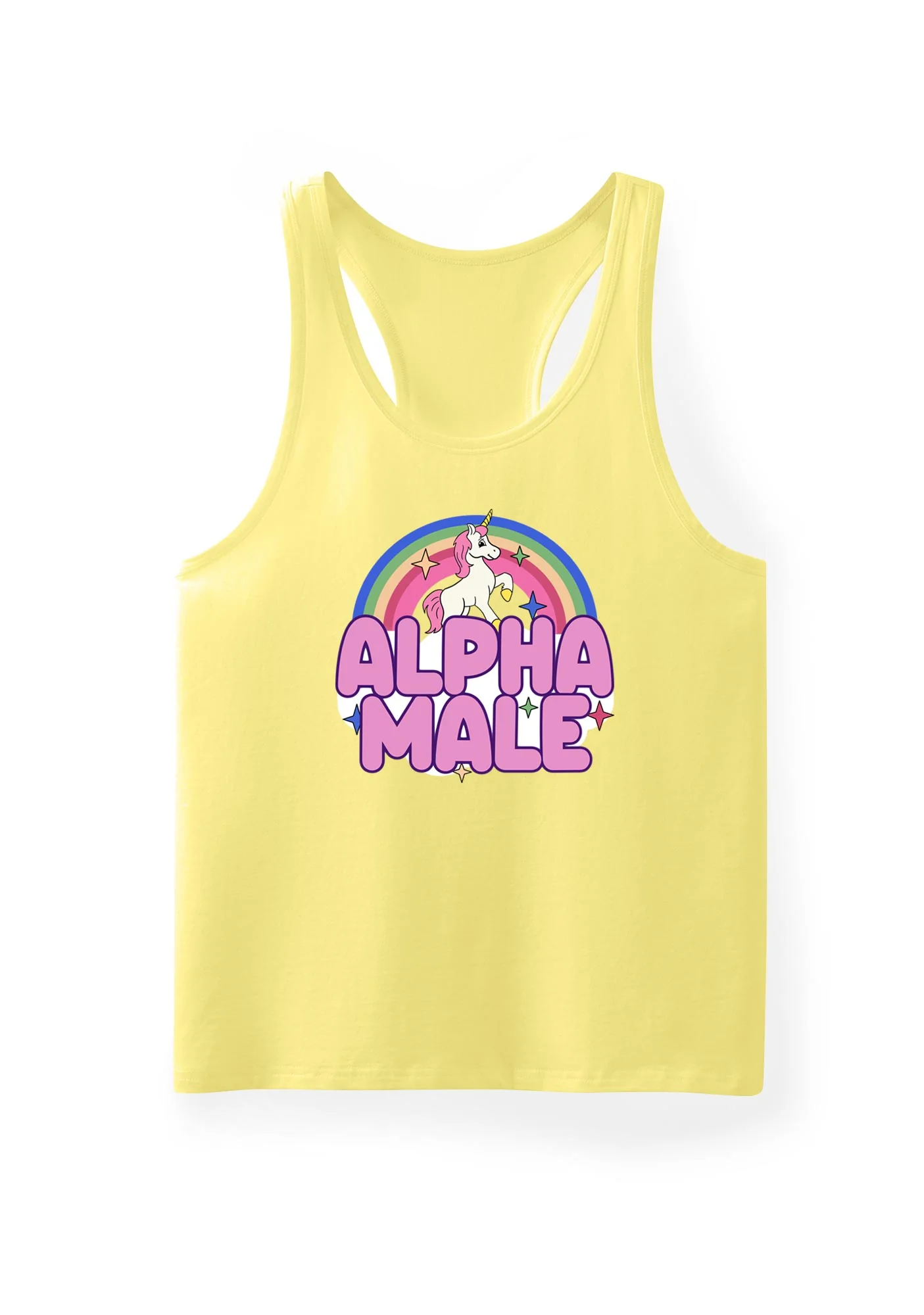Rainbow Unicorn Alpha Male Y2K Men Racerback Tank Top Cherrykitten - Image 9