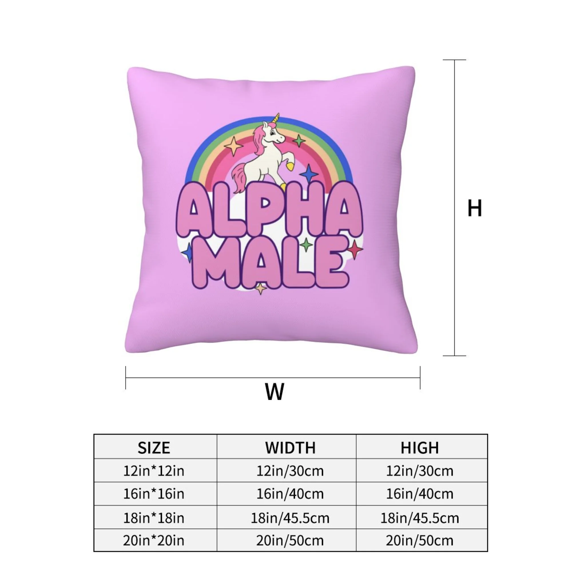 Rainbow Unicorn Alpha Male Y2K Throw Pillow Cover Cherrykitten - Image 3
