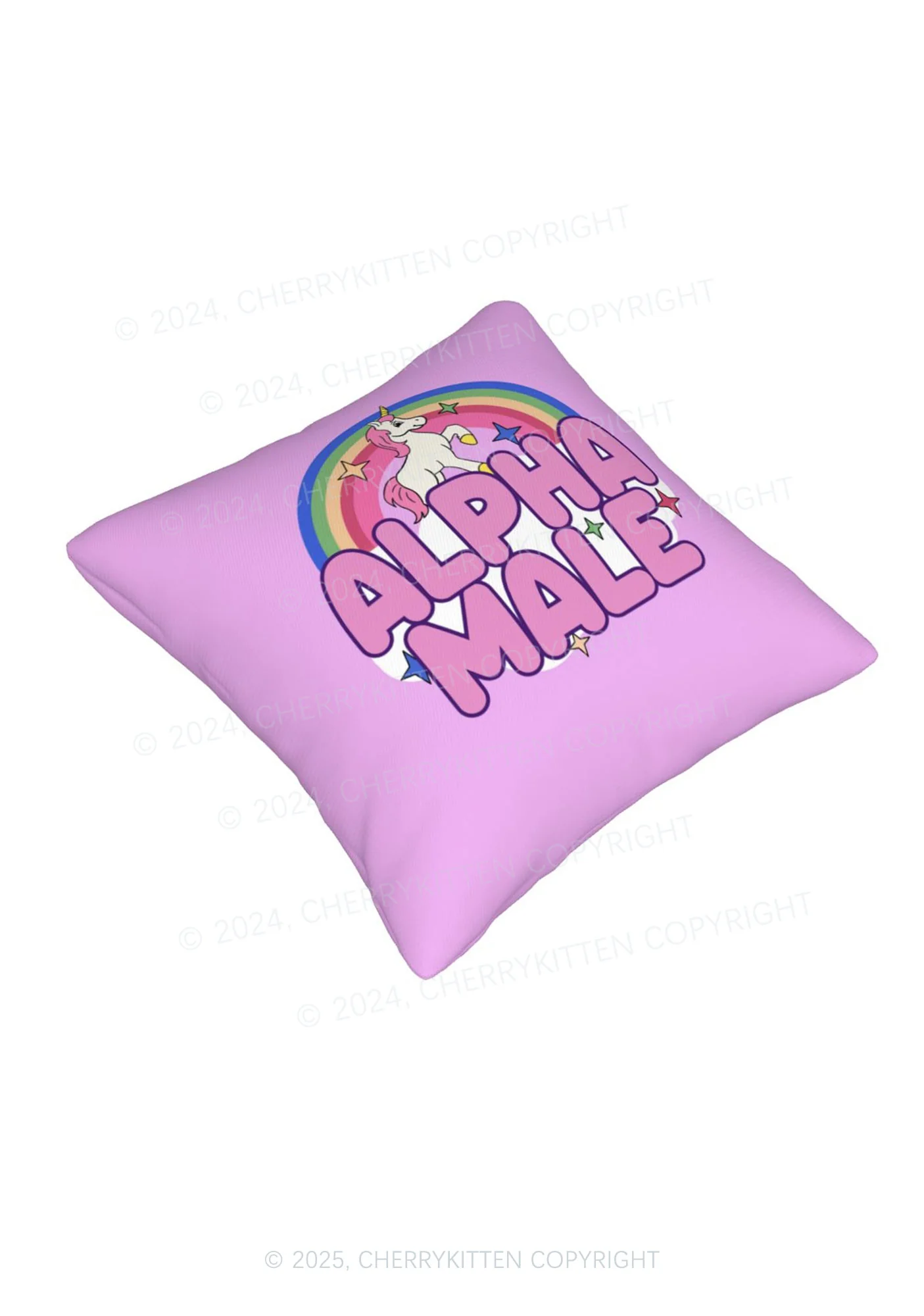 Rainbow Unicorn Alpha Male Y2K Throw Pillow Cover Cherrykitten - Image 6