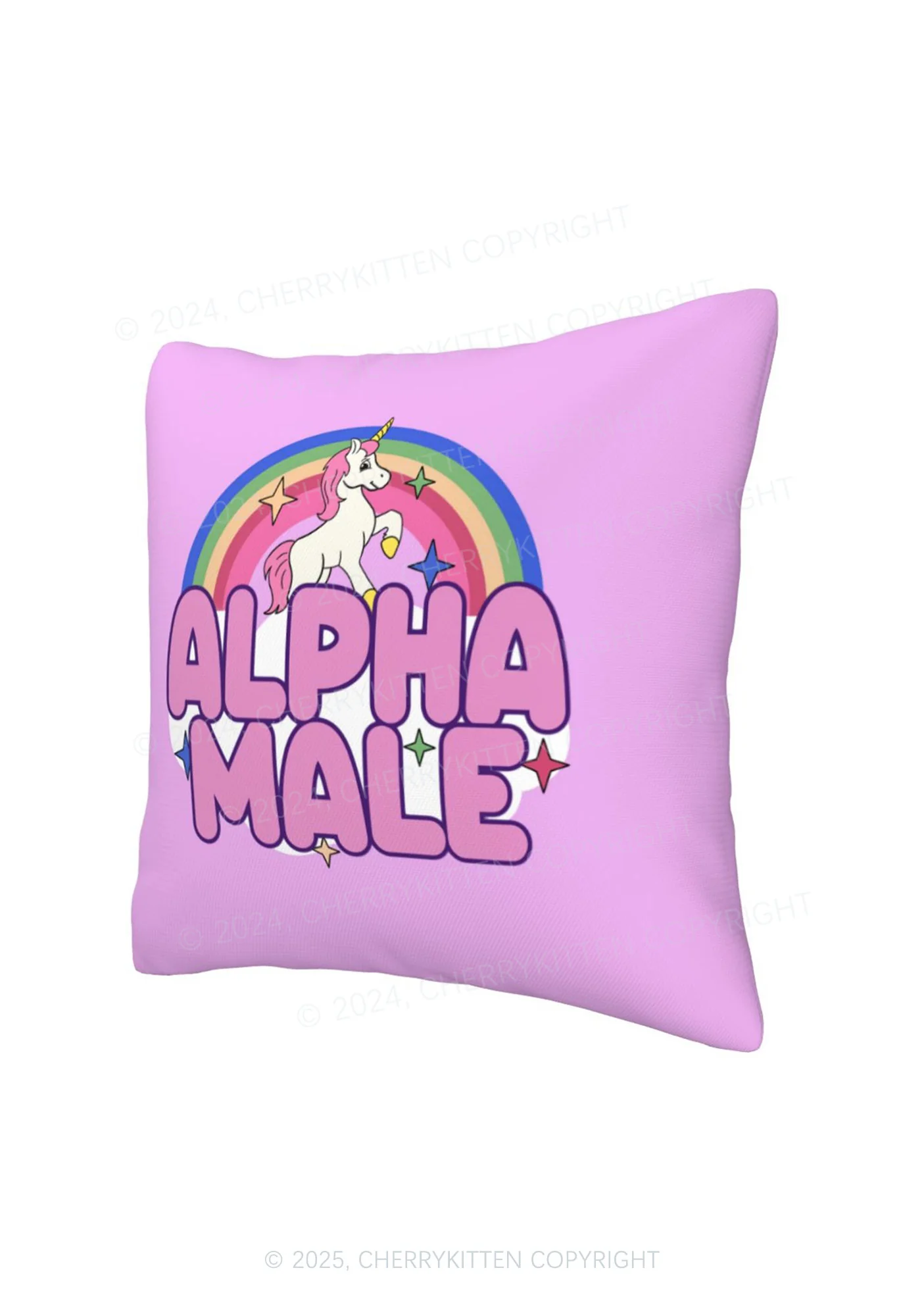 Rainbow Unicorn Alpha Male Y2K Throw Pillow Cover Cherrykitten - Image 7