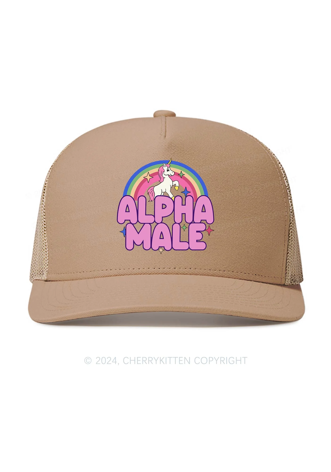 Rainbow Unicorn Alpha Male Y2K Trucker Mesh Hat Cherrykitten - Image 3