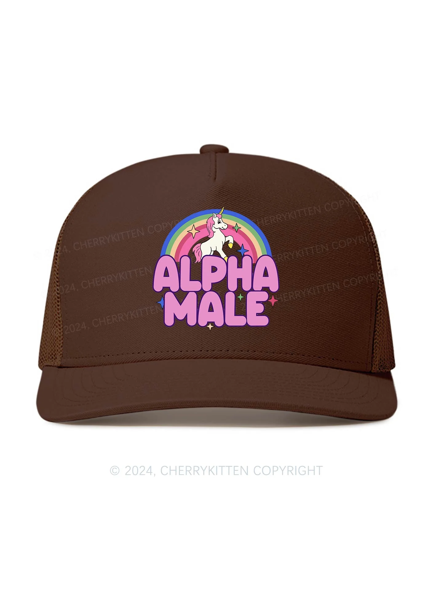 Rainbow Unicorn Alpha Male Y2K Trucker Mesh Hat Cherrykitten - Image 4