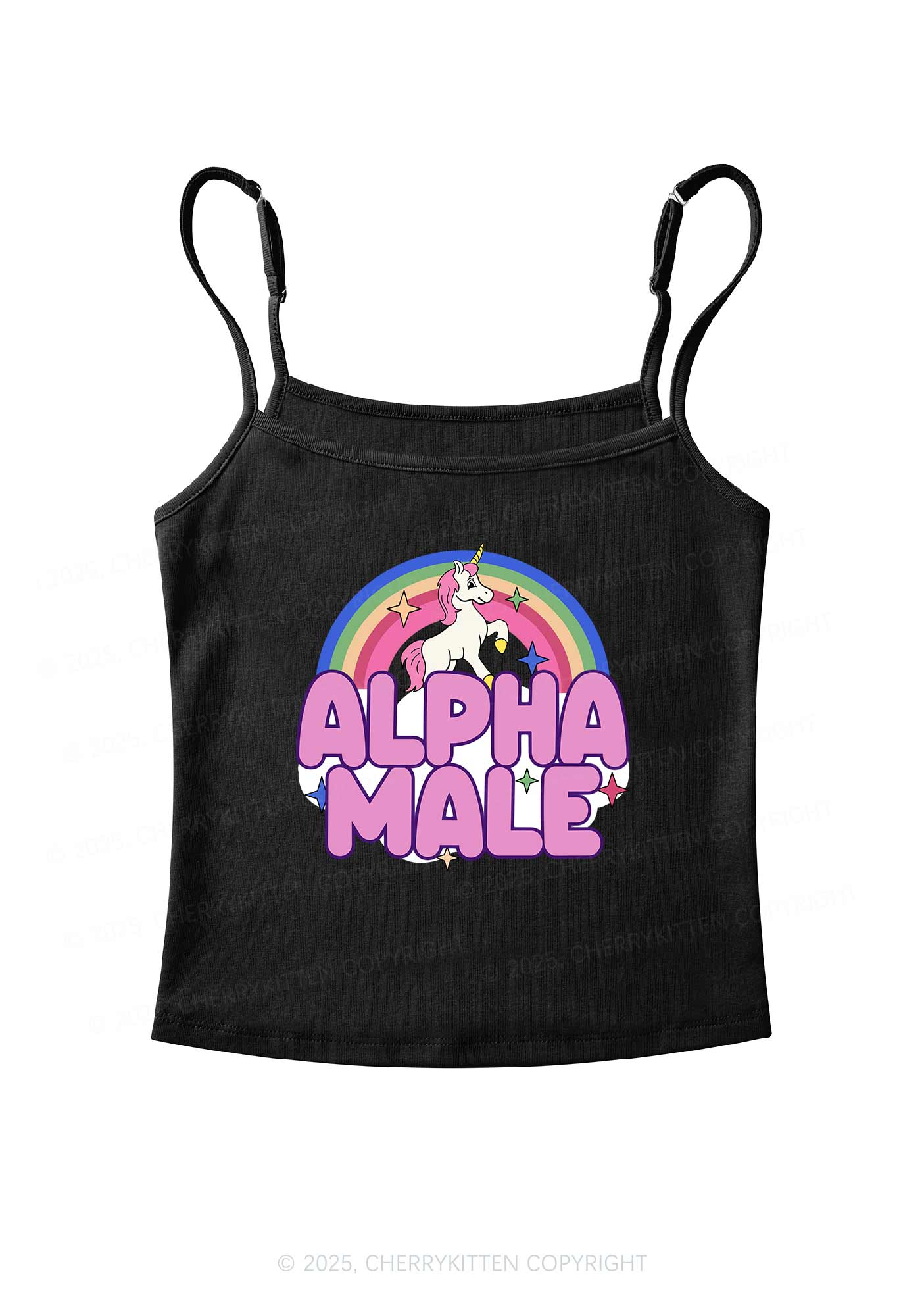 Rainbow Unicorn Alpha Y2K Spaghetti Strap Cami Cherrykitten - Image 2