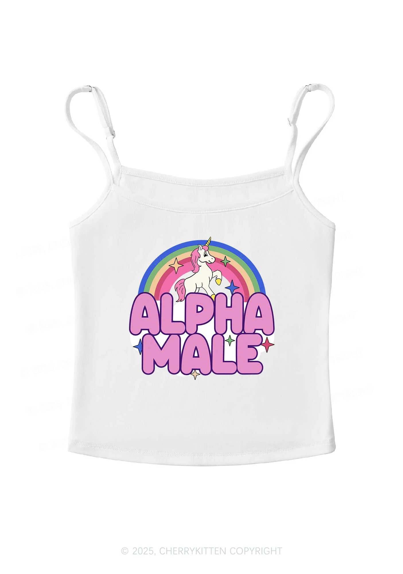 Rainbow Unicorn Alpha Y2K Spaghetti Strap Cami Cherrykitten - Image 3