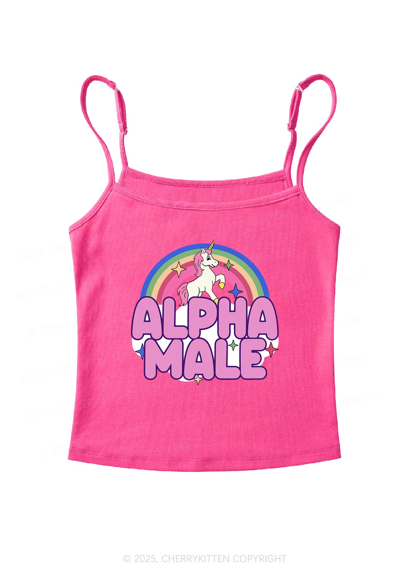 Rainbow Unicorn Alpha Y2K Spaghetti Strap Cami Cherrykitten - Image 4