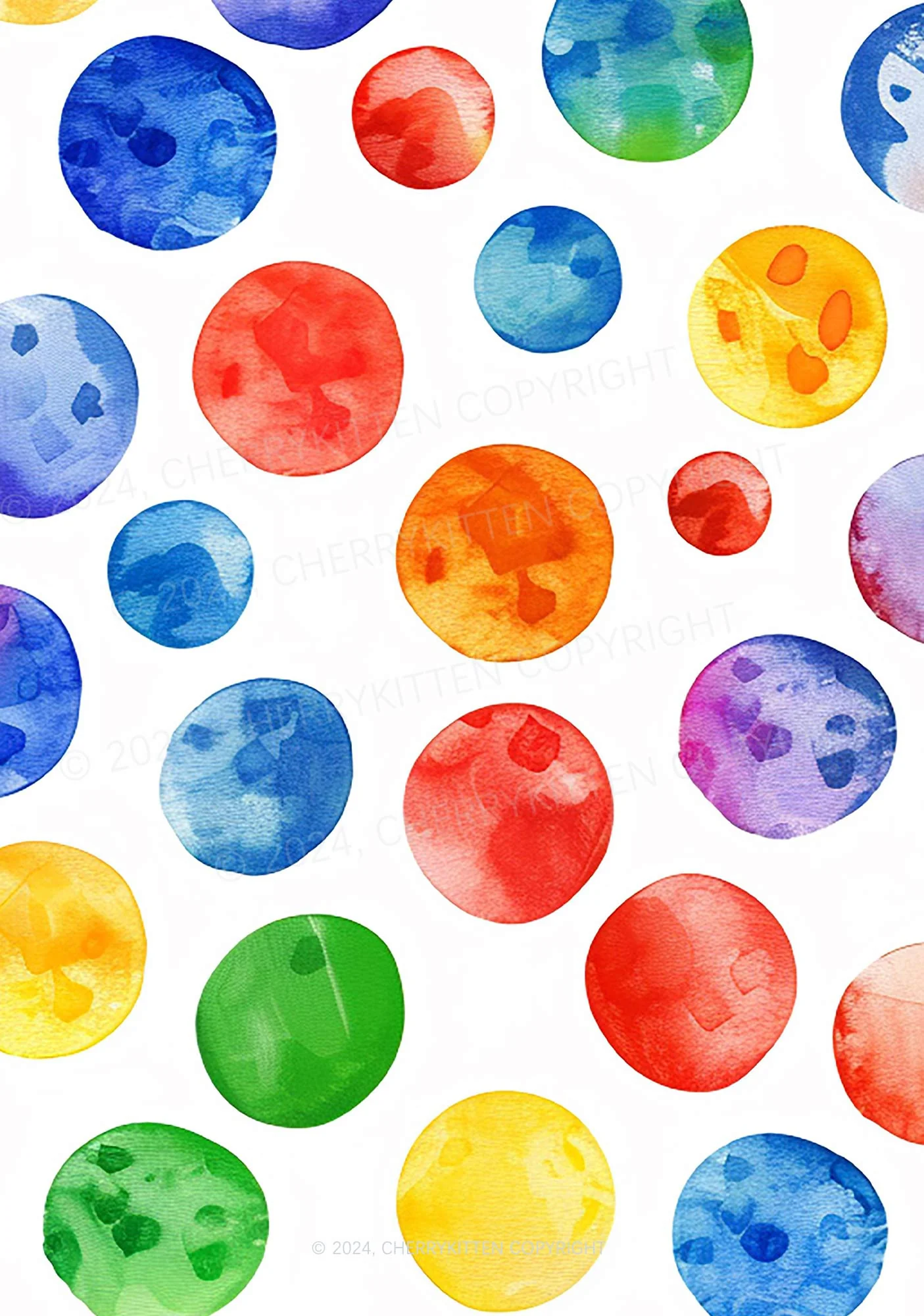 Rainbow Watercolor Dots Y2K Print Bikini Set Cherrykitten - Image 2