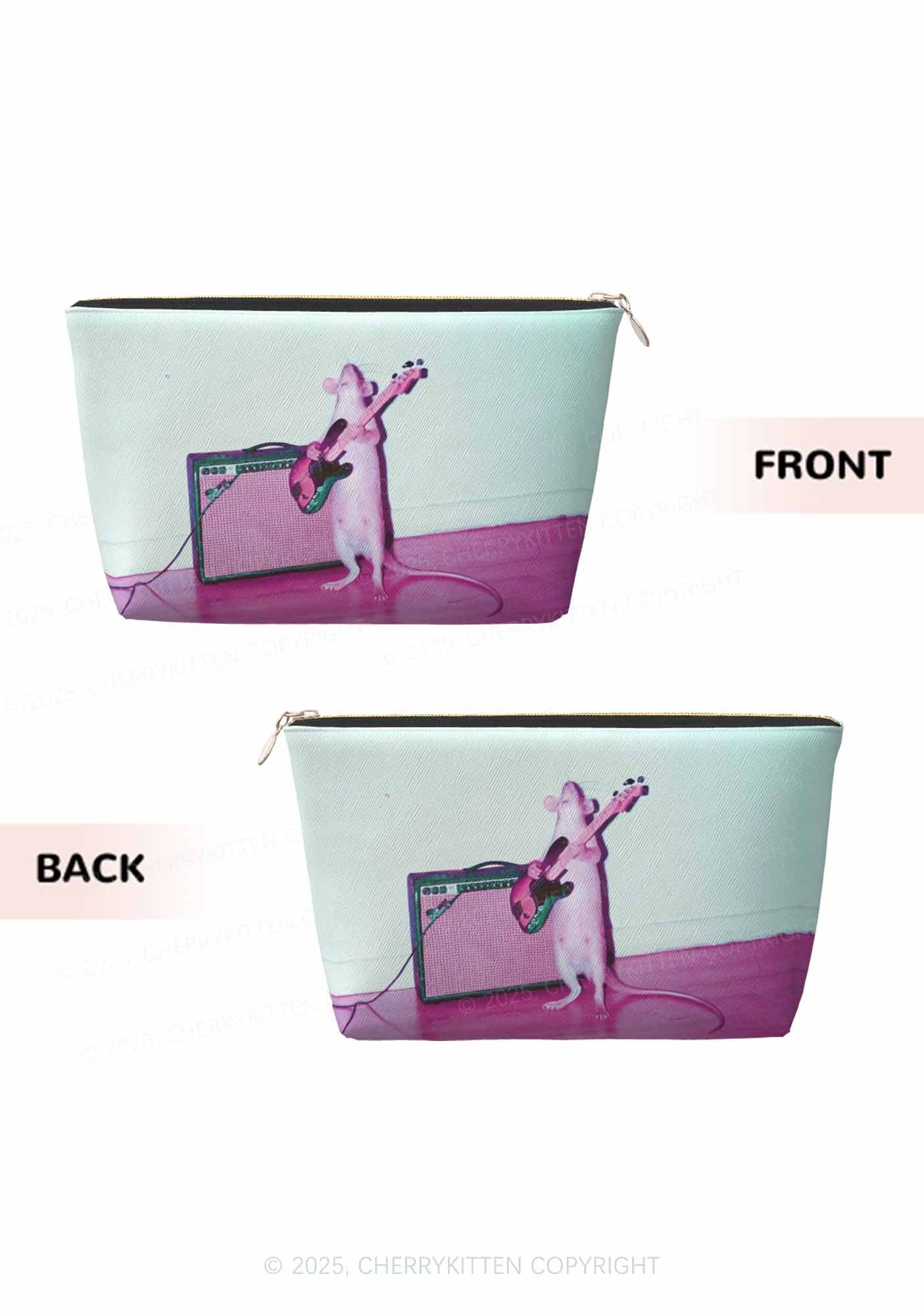 Rat Guitarist Y2K Leather Makeup Bag Cherrykitten - Image 2