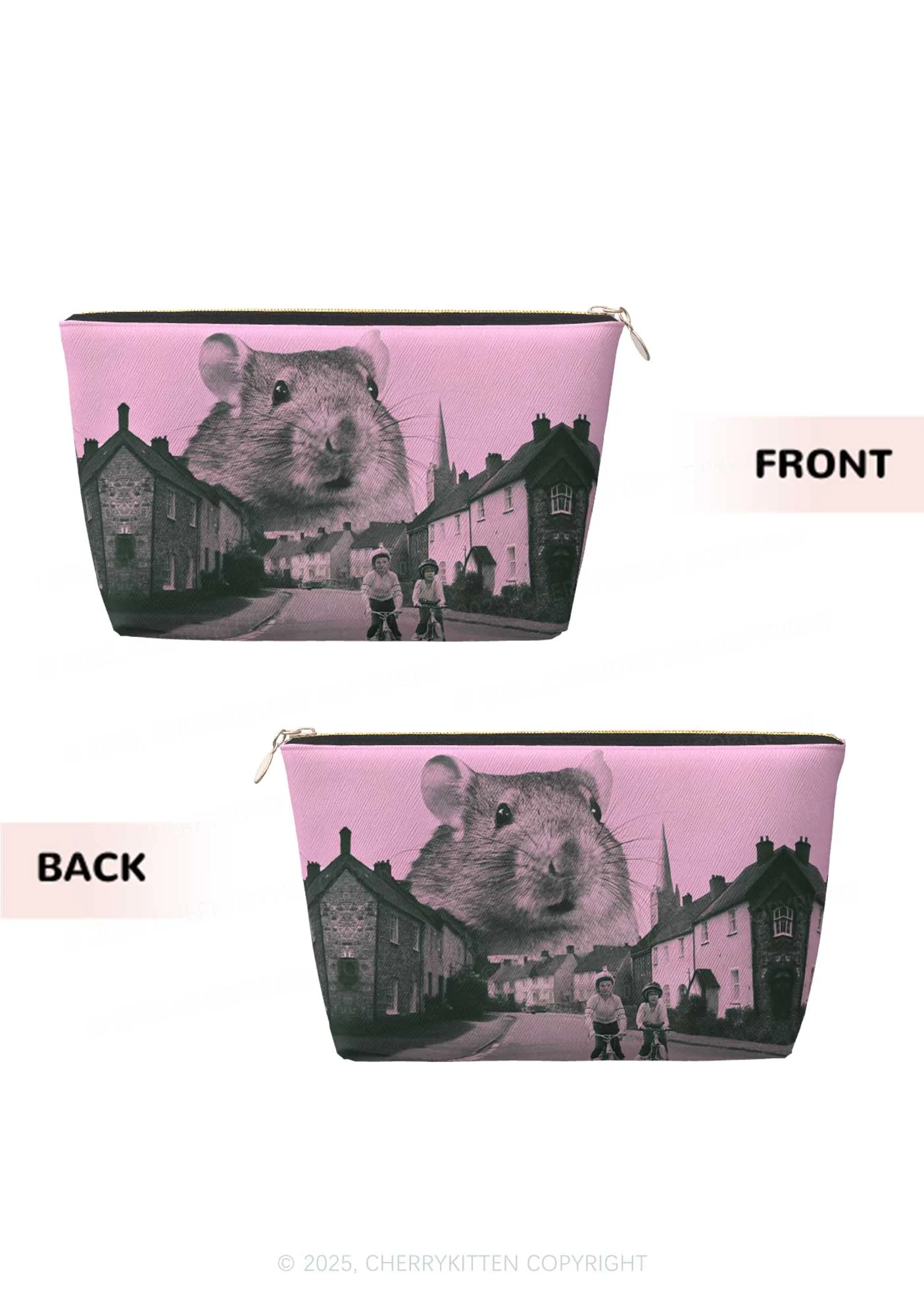 Rat Street Y2K Leather Makeup Bag Cherrykitten - Image 2