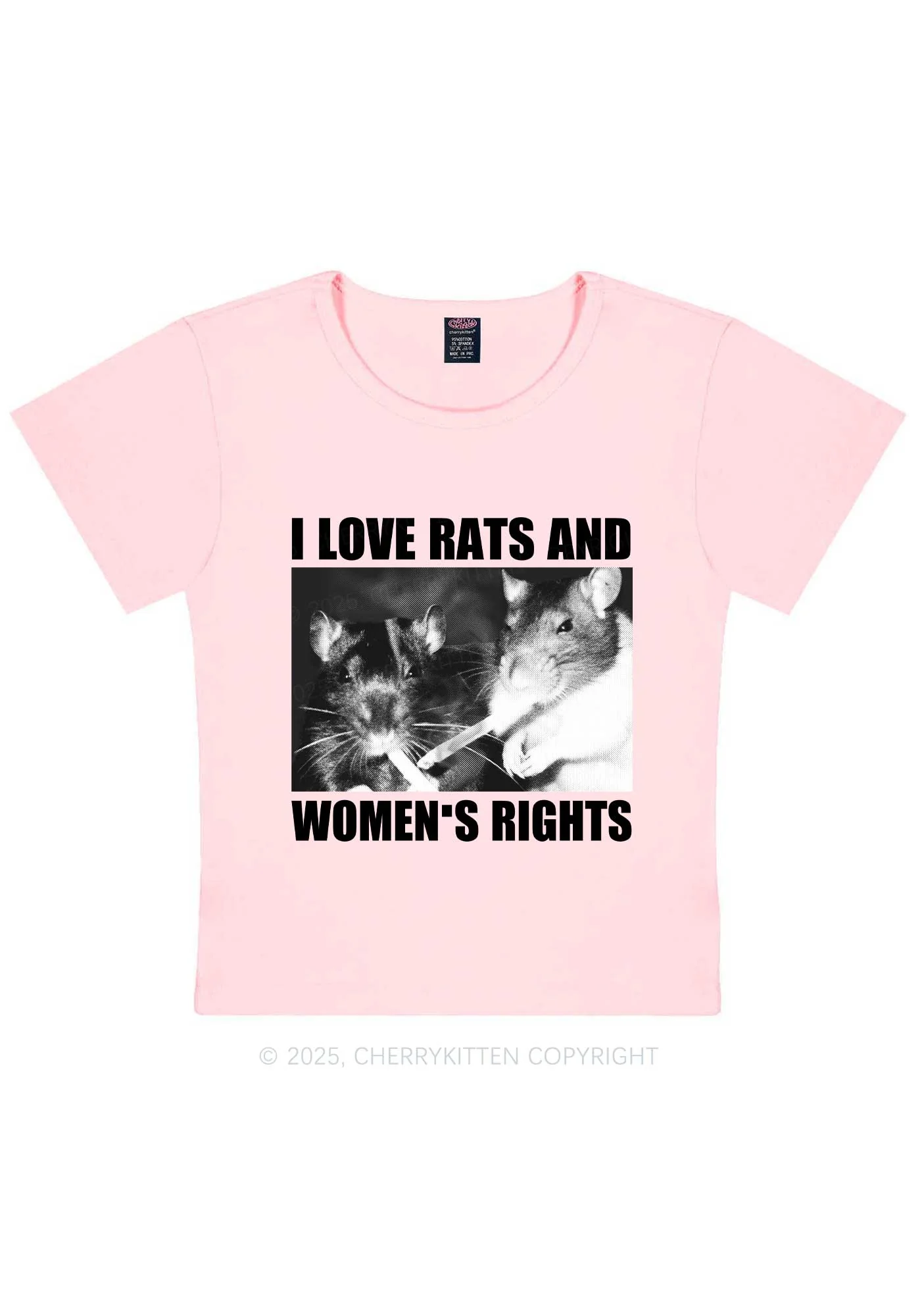 I Love Smoking Rats Y2K Baby Tee Cherrykitten - Image 11