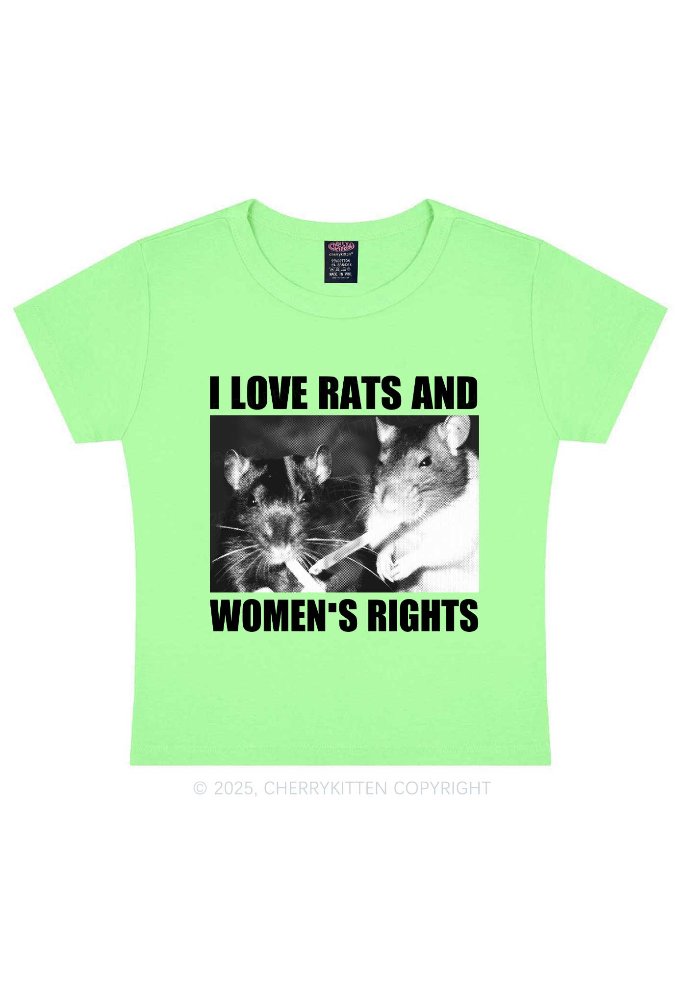 I Love Smoking Rats Y2K Baby Tee Cherrykitten - Image 12