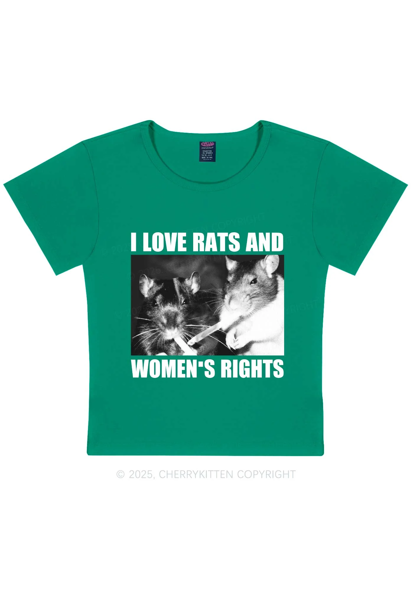 I Love Smoking Rats Y2K Baby Tee Cherrykitten - Image 13