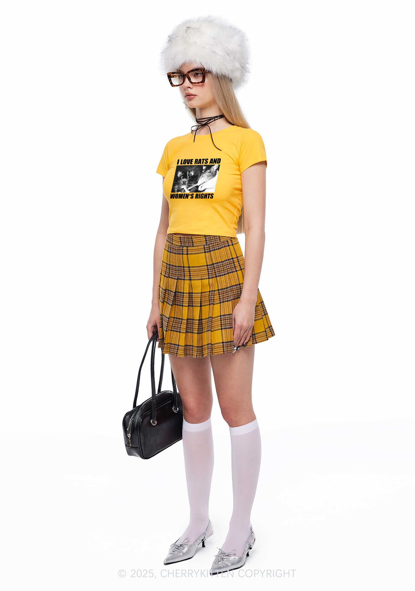 I Love Smoking Rats Y2K Baby Tee Cherrykitten - Image 3