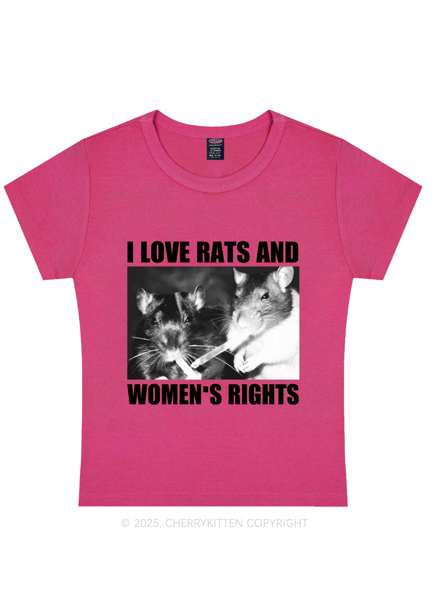 I Love Smoking Rats Y2K Baby Tee Cherrykitten - Image 5