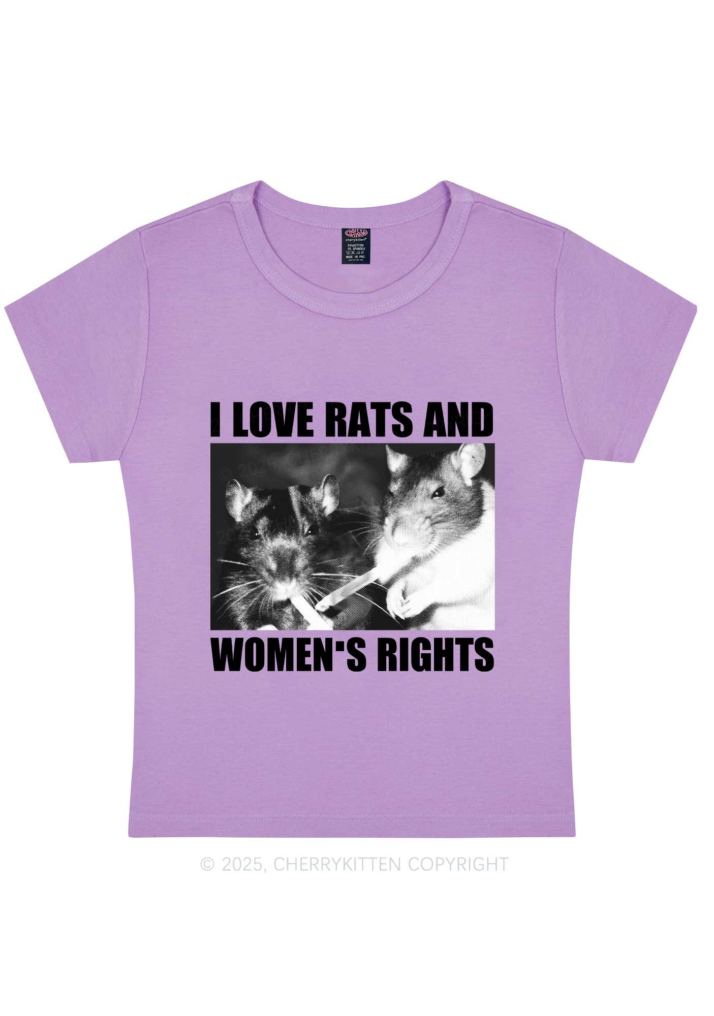 I Love Smoking Rats Y2K Baby Tee Cherrykitten - Image 6