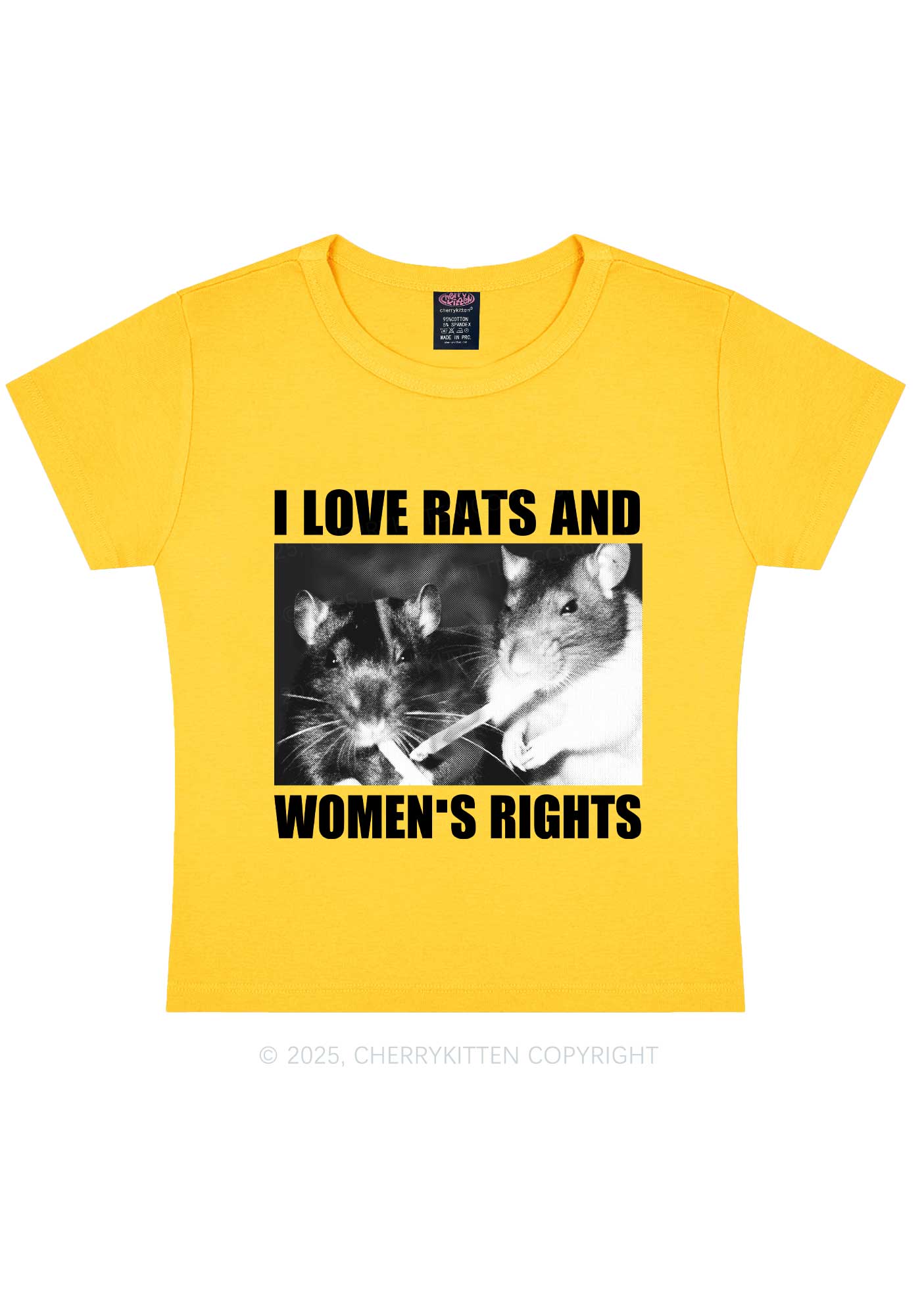 I Love Smoking Rats Y2K Baby Tee Cherrykitten - Image 7