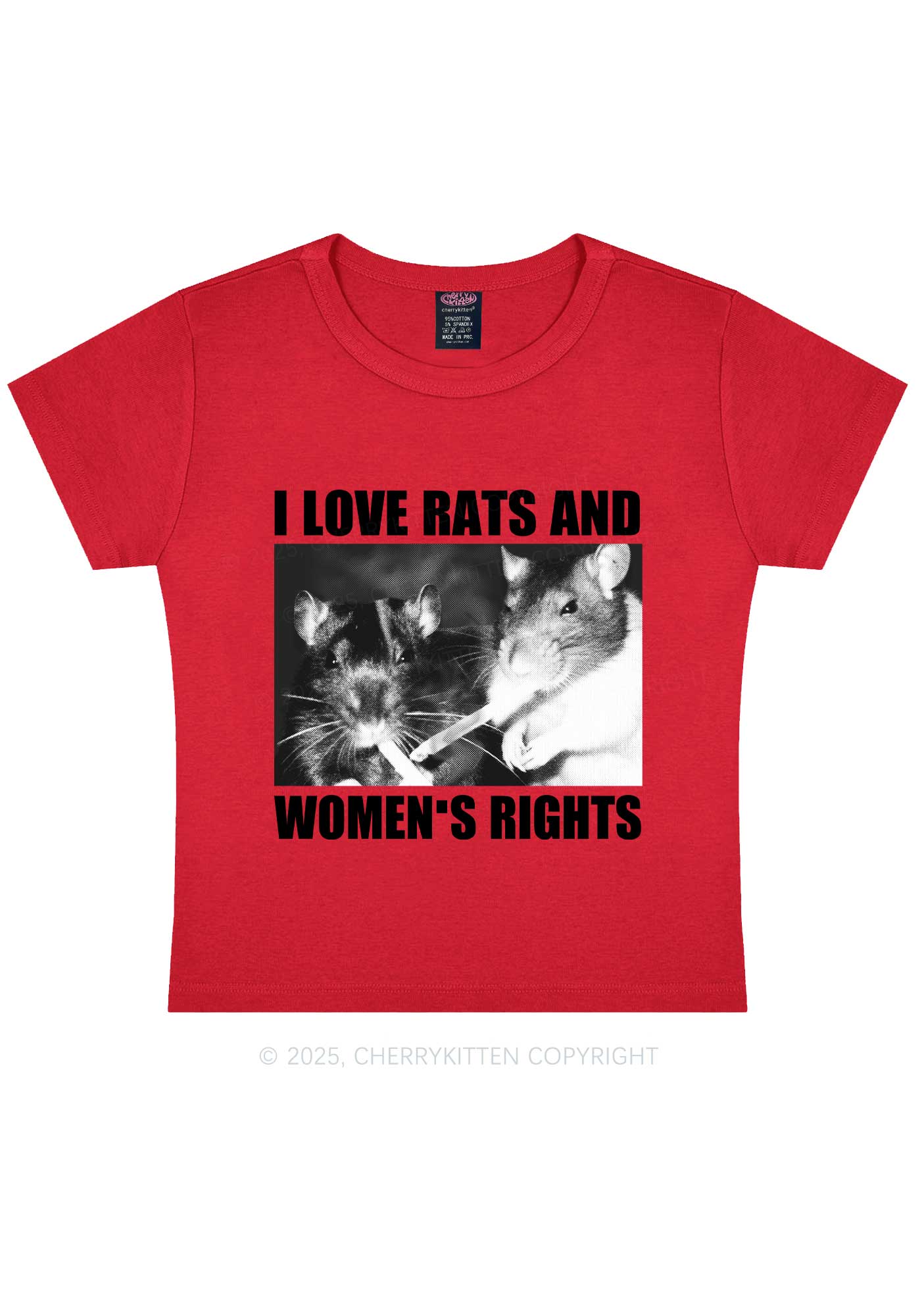 I Love Smoking Rats Y2K Baby Tee Cherrykitten - Image 8