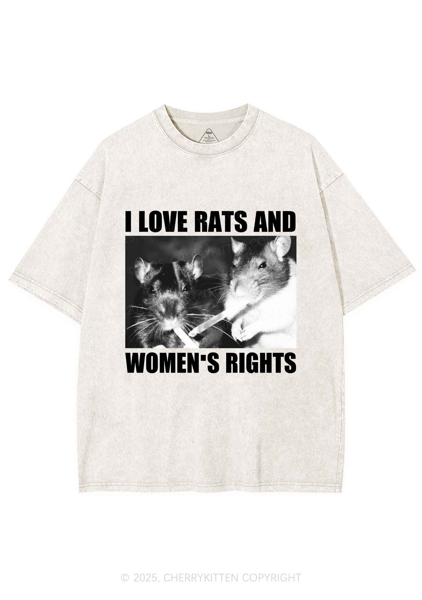 I Love Smoking Rats Y2K Shirts Washed Tee Cherrykitten - Image 4