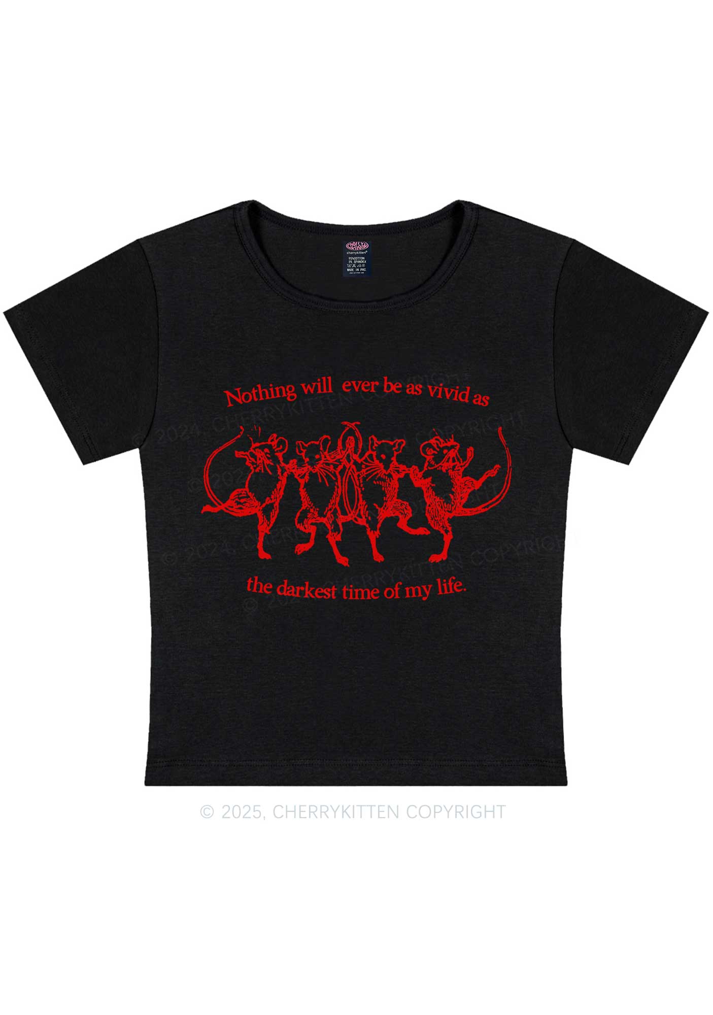 Rats Darkest Time Y2K Baby Tee Cherrykitten - Image 3