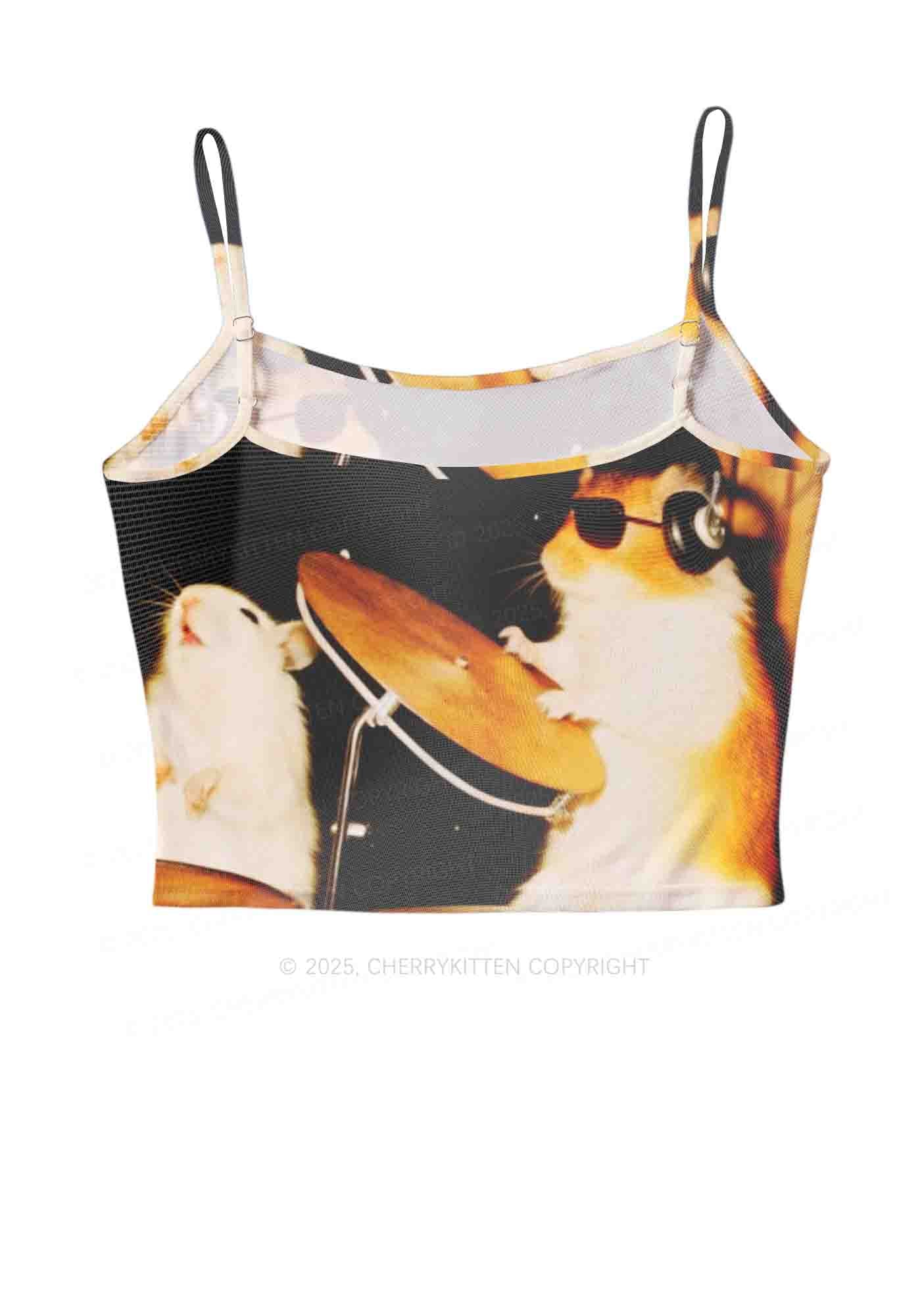 Rats Drummer Y2K Mesh Cami Tank Cherrykitten - Image 3