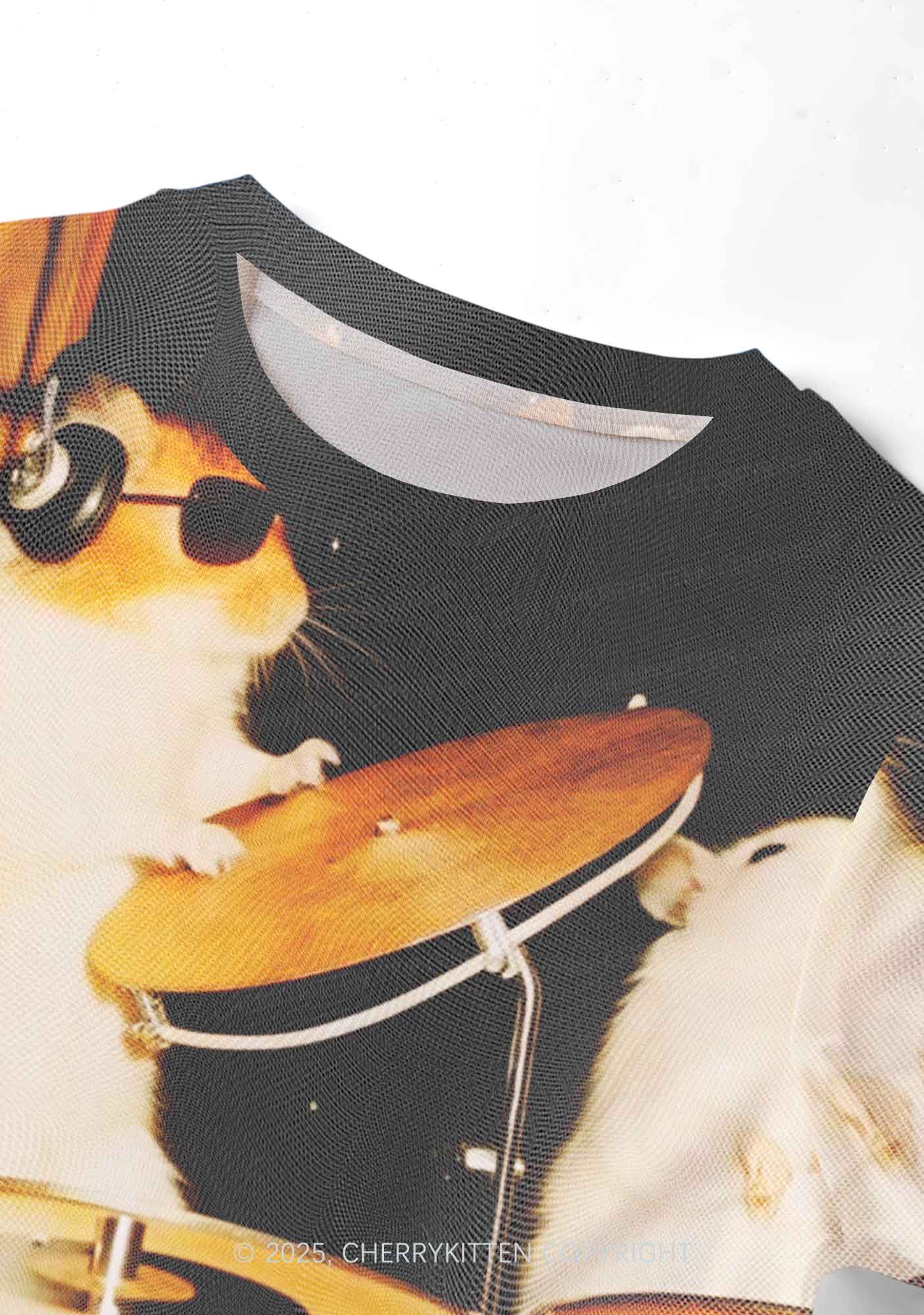 Rats Drummer Y2K Mesh Crop Top Cherrykitten - Image 5