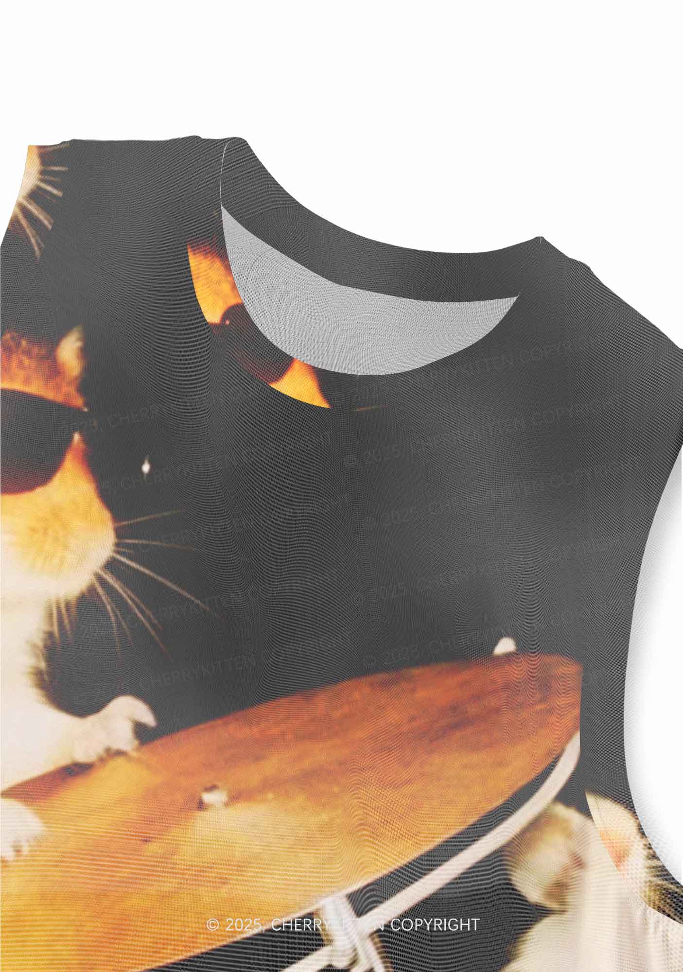 Rats Drummer Y2K Mesh Muscle Tank Cherrykitten - Image 4