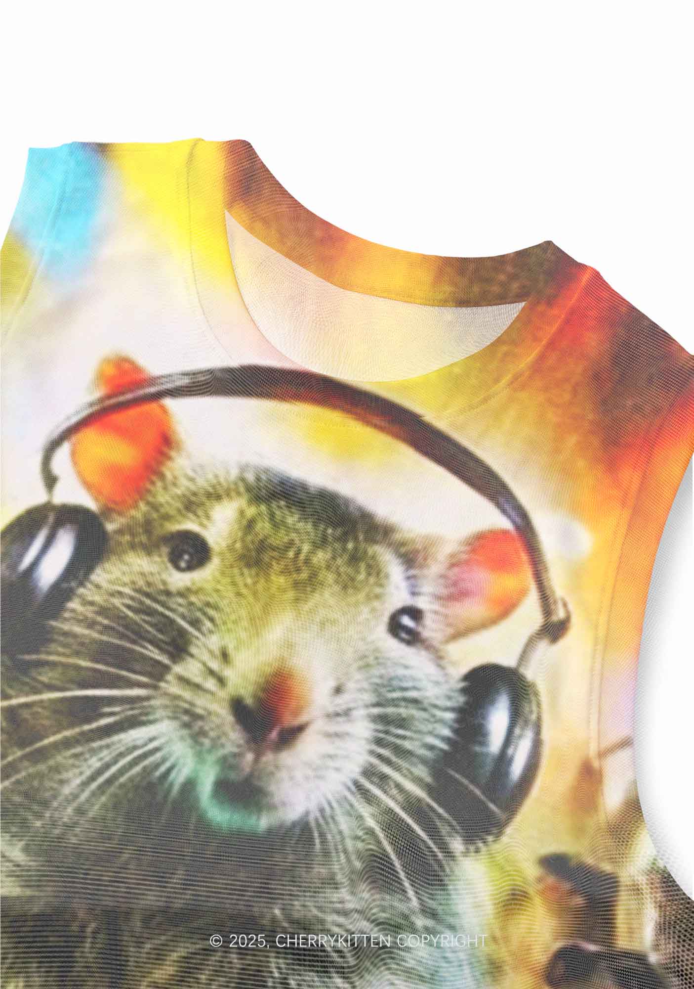 Rats Party Y2K Mesh Muscle Tank Cherrykitten - Image 3