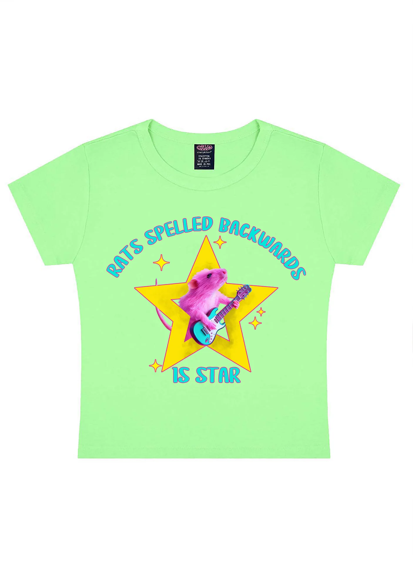 Rats Spelled Backwards Is Star Y2K Baby Tee Cherrykitten - Image 12