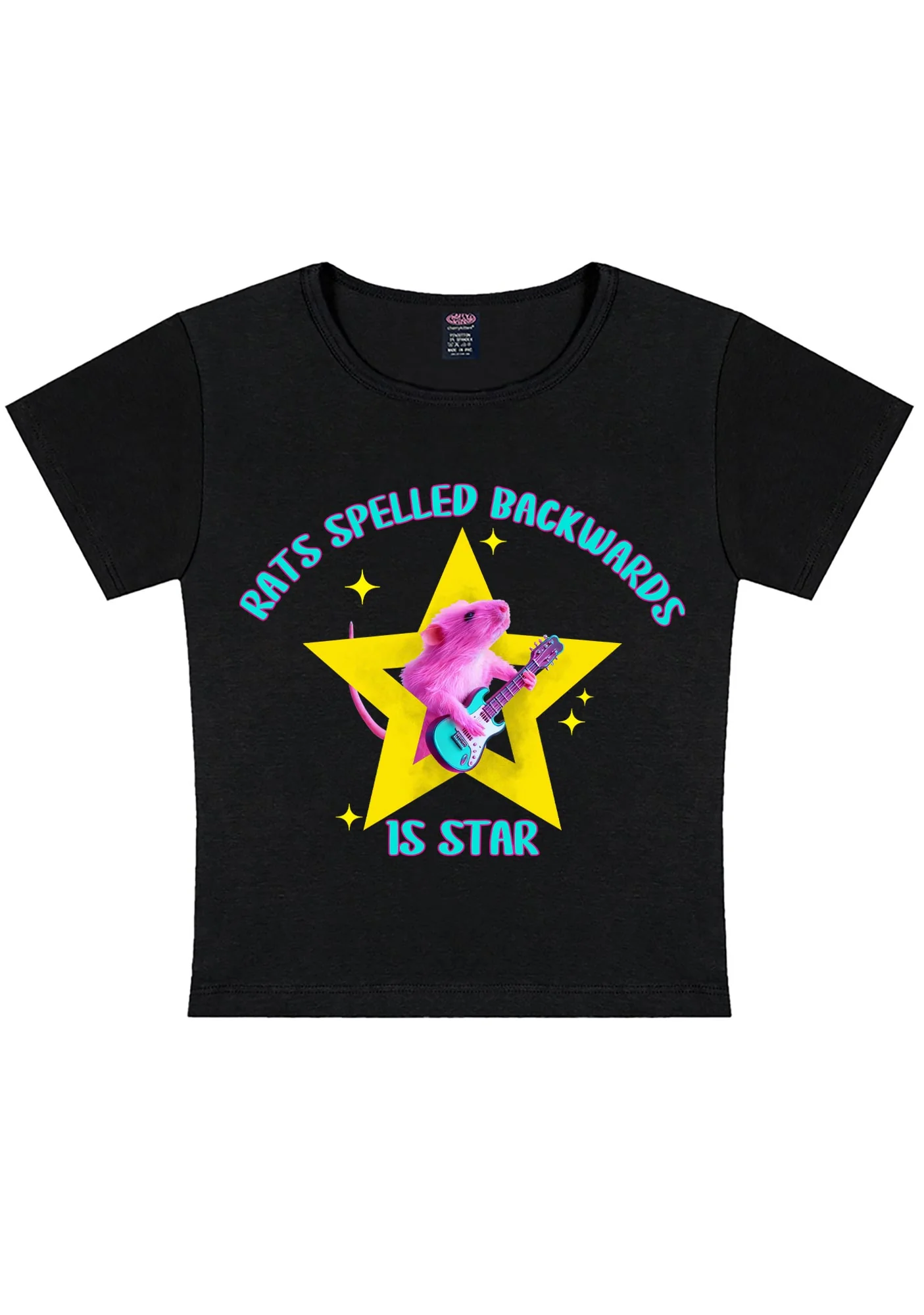 Rats Spelled Backwards Is Star Y2K Baby Tee Cherrykitten - Image 3