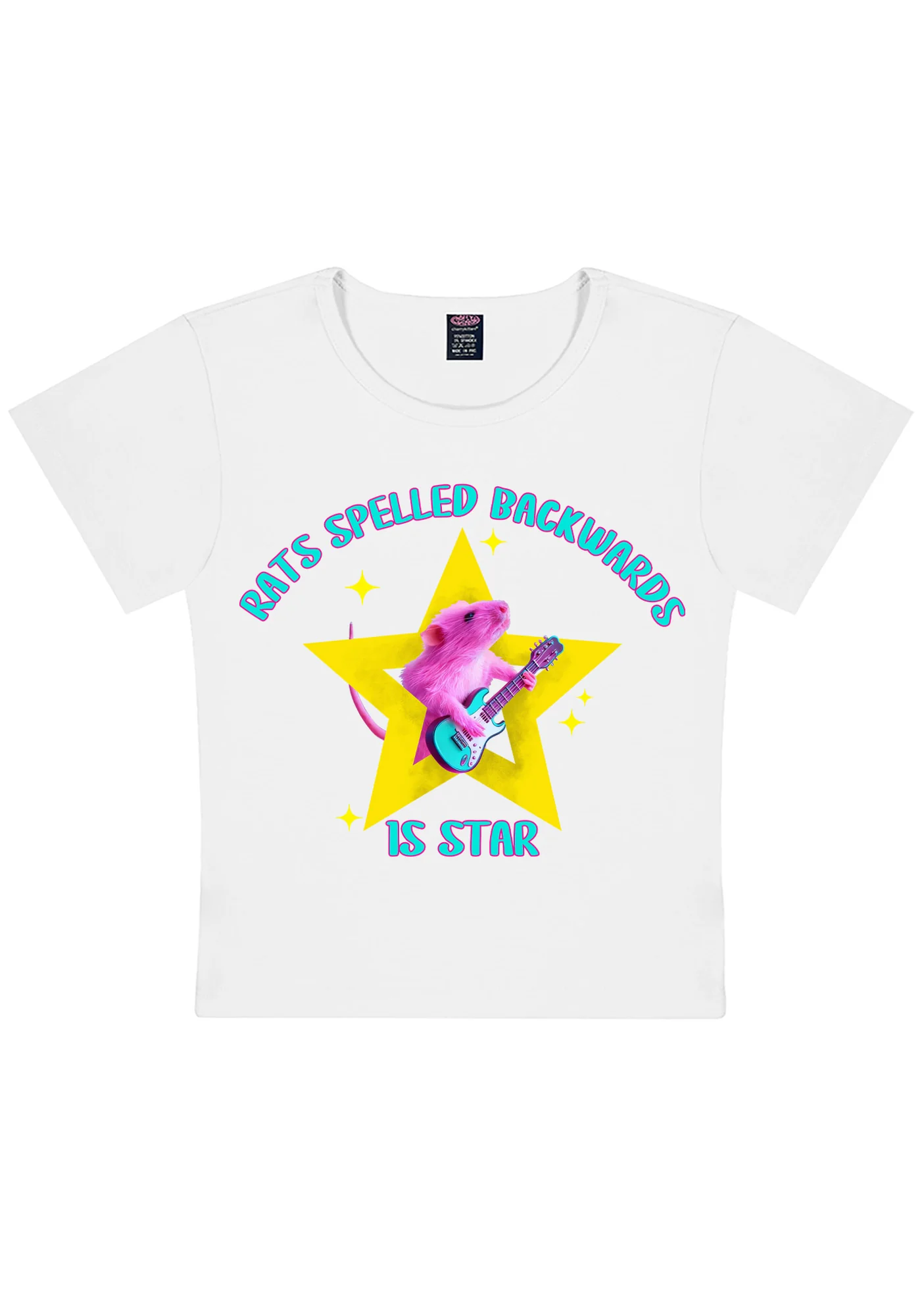 Rats Spelled Backwards Is Star Y2K Baby Tee Cherrykitten - Image 4
