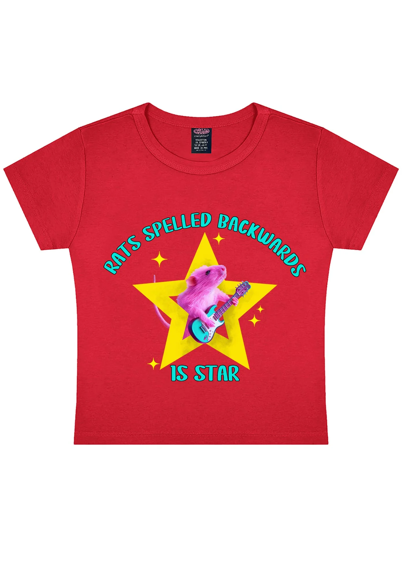 Rats Spelled Backwards Is Star Y2K Baby Tee Cherrykitten - Image 5