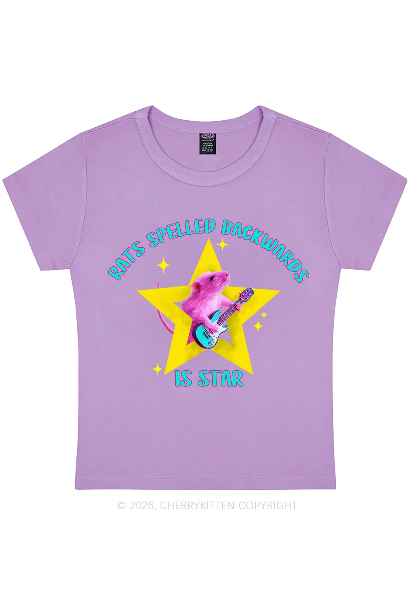 Rats Spelled Backwards Is Star Y2K Baby Tee Cherrykitten - Image 7