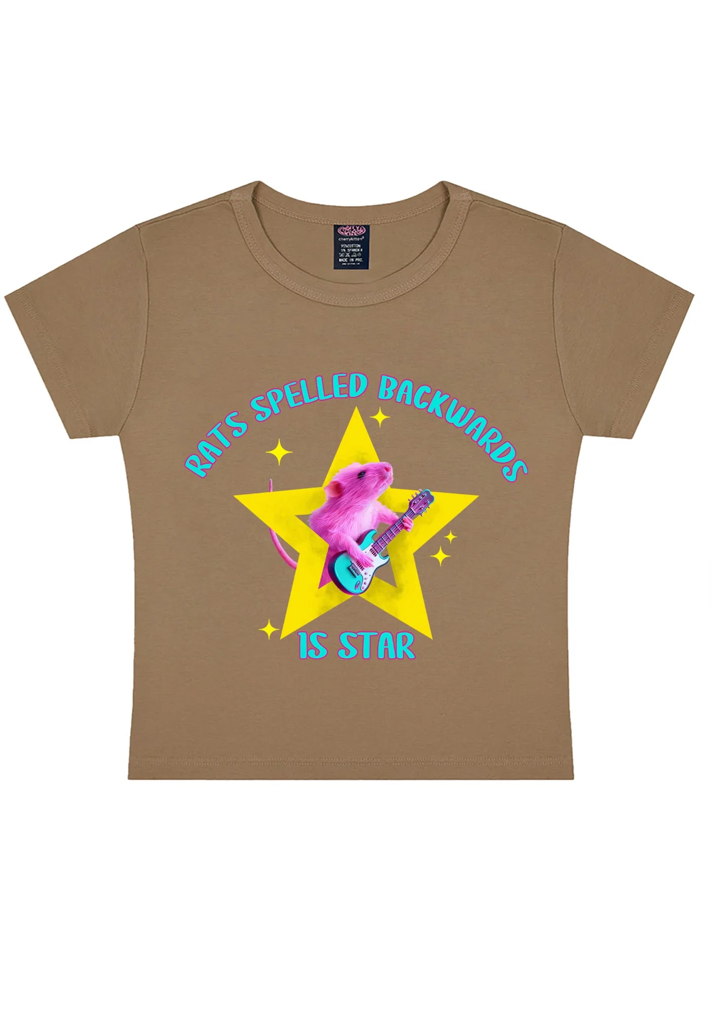 Rats Spelled Backwards Is Star Y2K Baby Tee Cherrykitten - Image 9