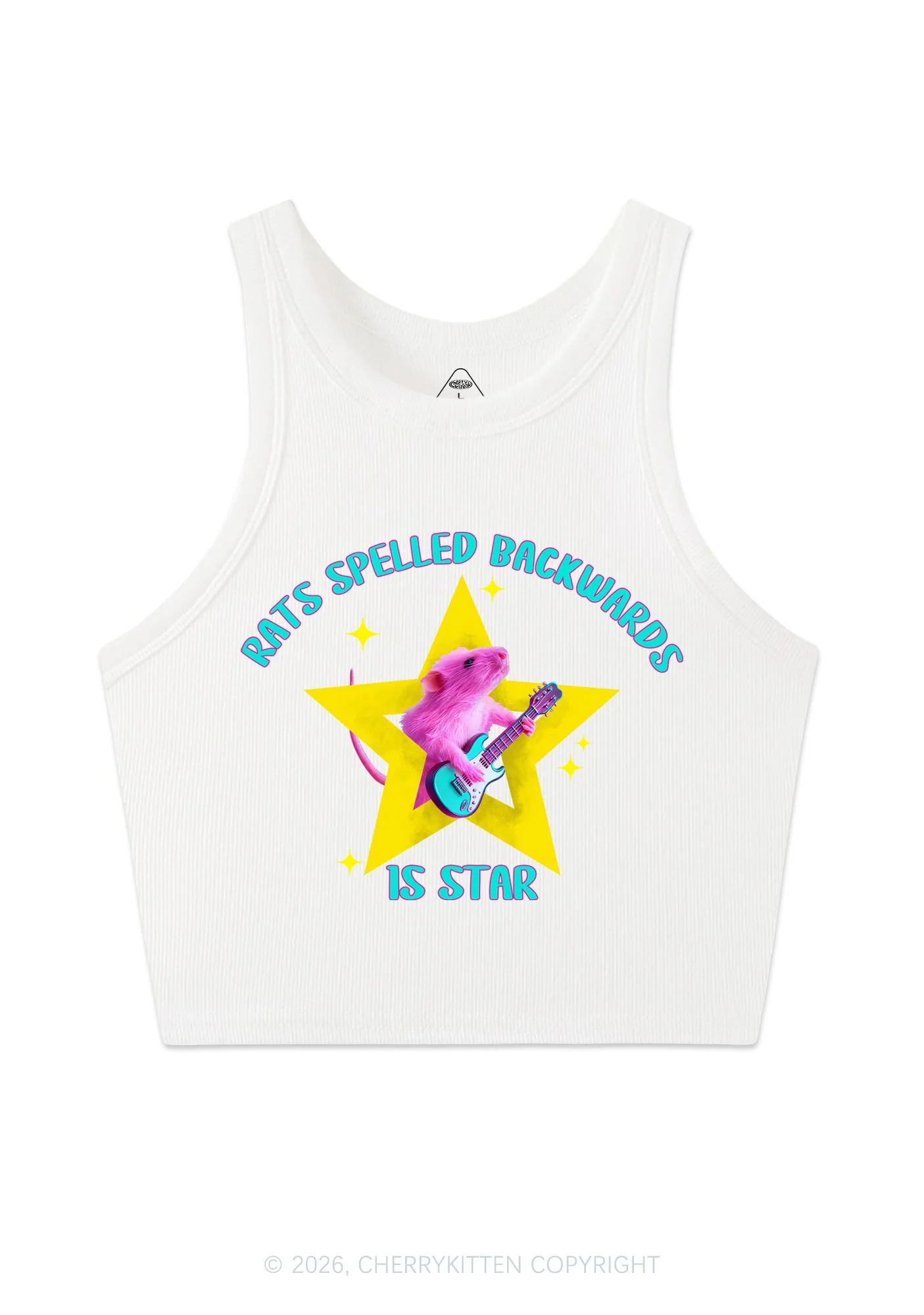 Rats Spelled Backwards Is Star Y2K Crop Tank Top Cherrykitten - Image 3