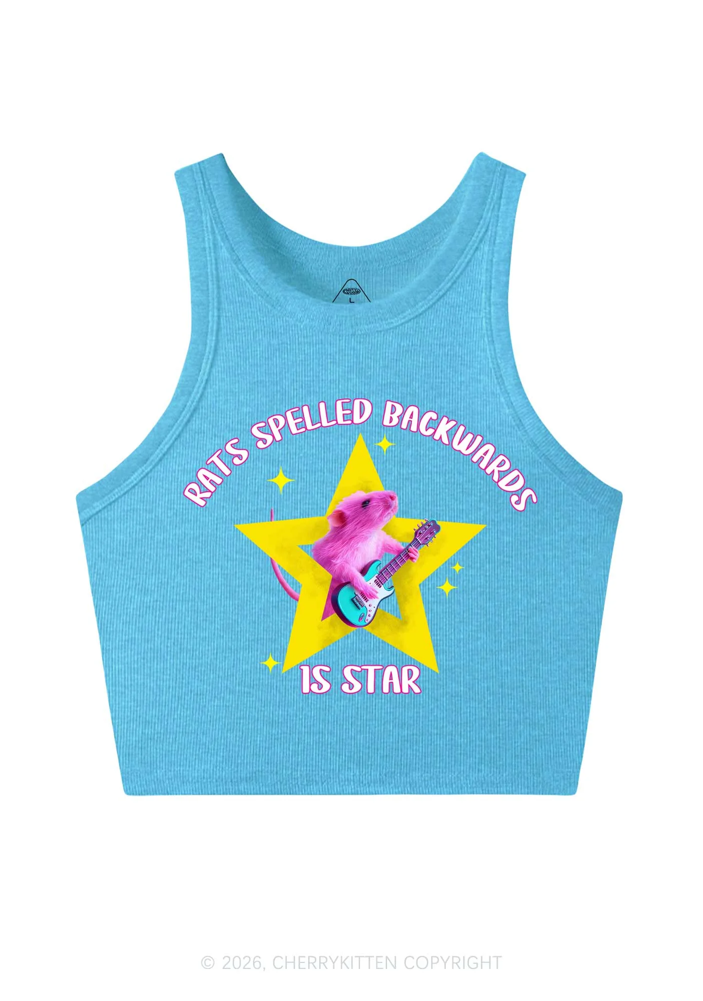 Rats Spelled Backwards Is Star Y2K Crop Tank Top Cherrykitten - Image 4