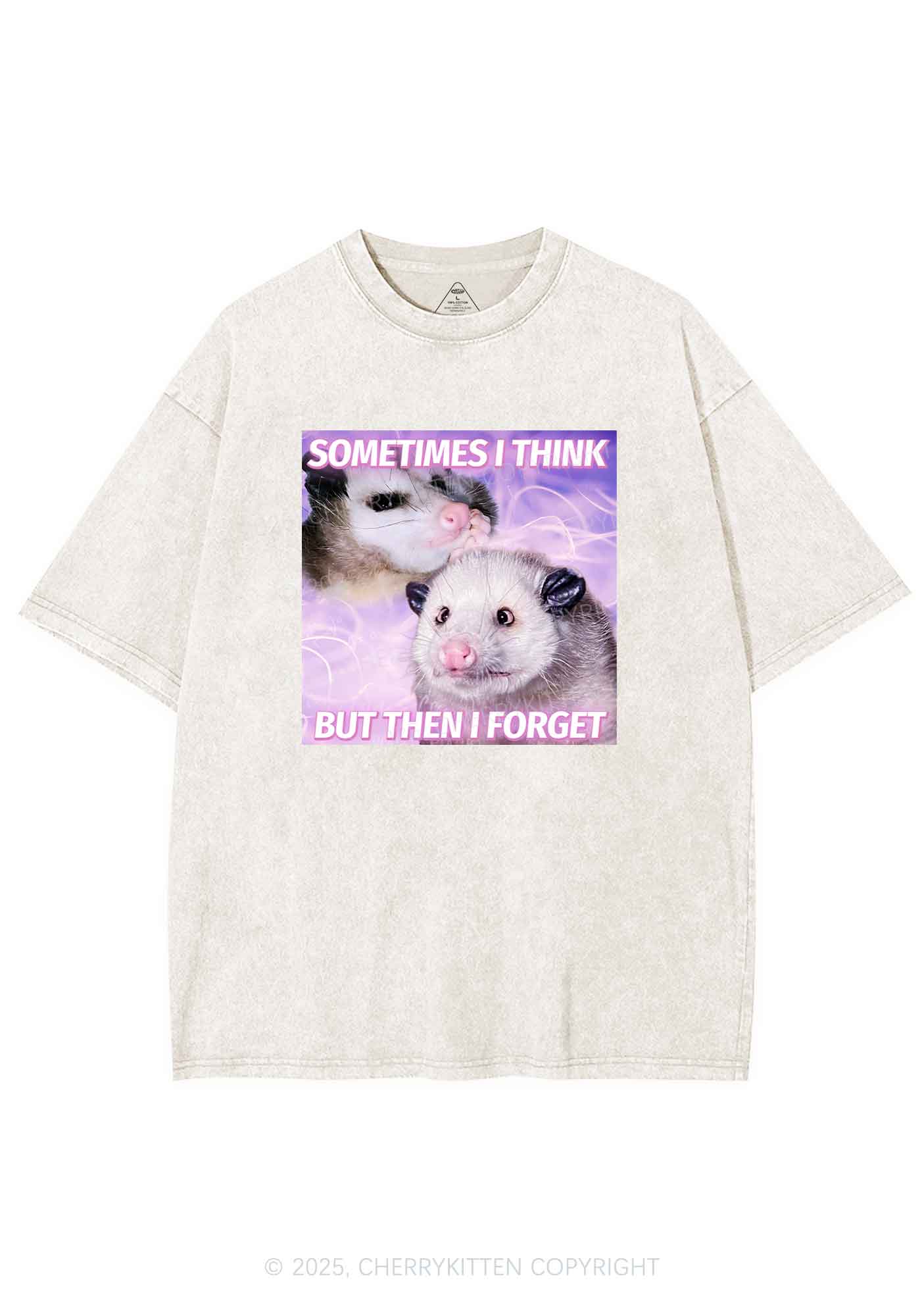 Rats Think Then Forget Y2K Washed Tee Cherrykitten - Image 6