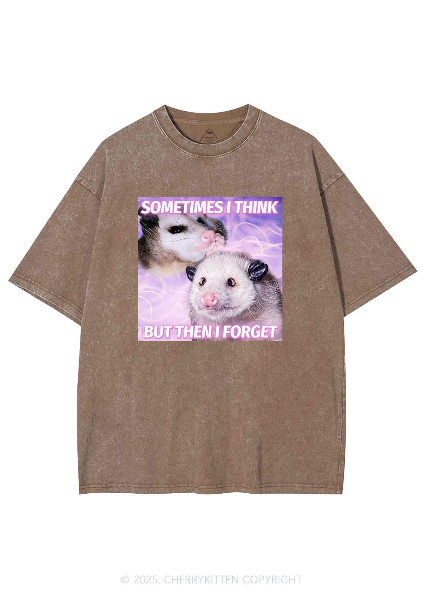 Rats Think Then Forget Y2K Washed Tee Cherrykitten - Image 7