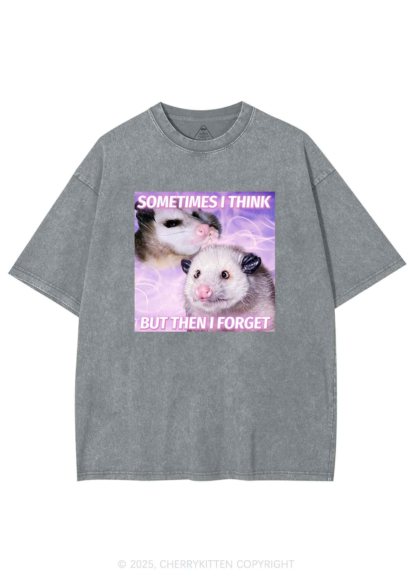Rats Think Then Forget Y2K Washed Tee Cherrykitten - Image 8