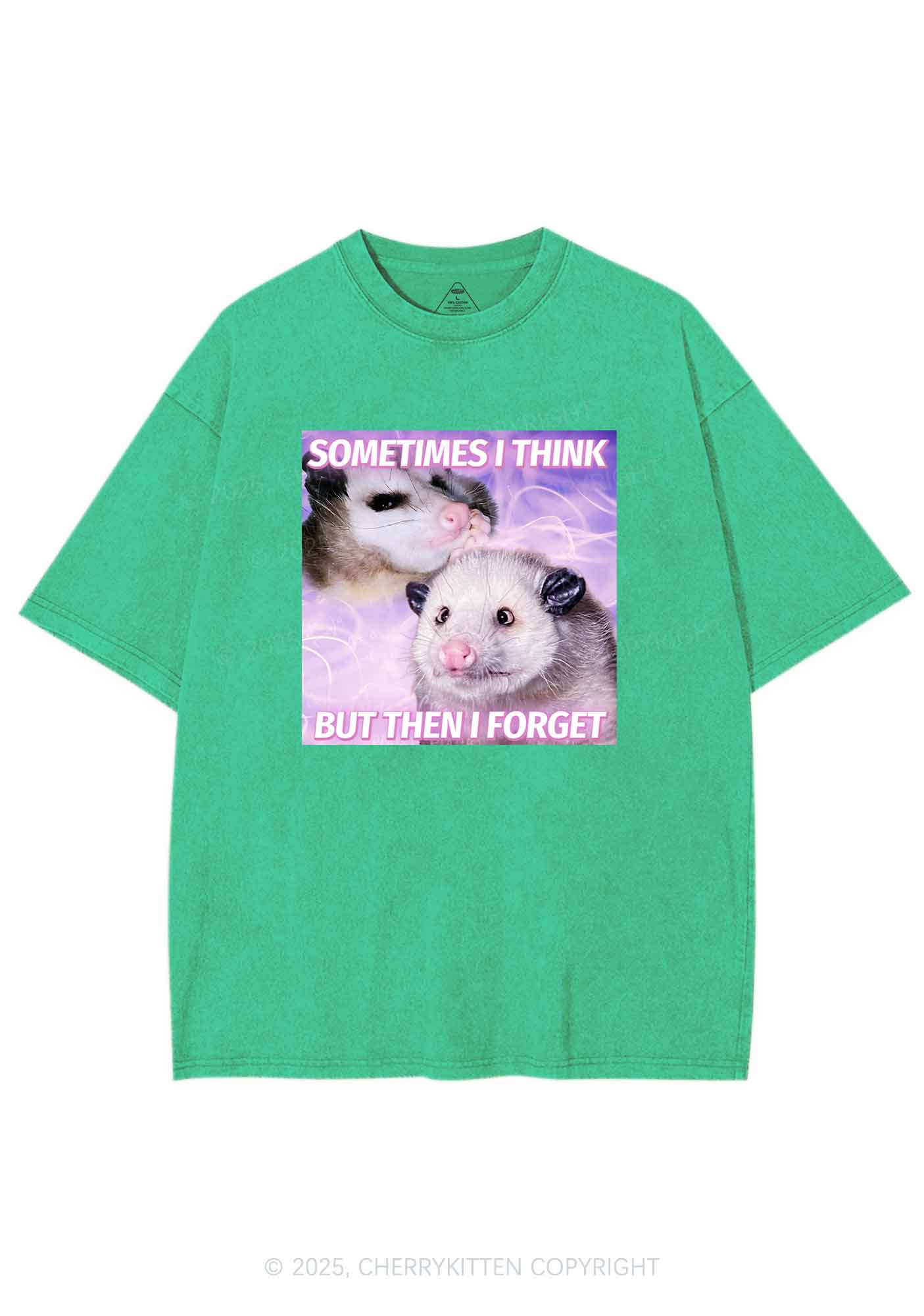 Rats Think Then Forget Y2K Washed Tee Cherrykitten - Image 9