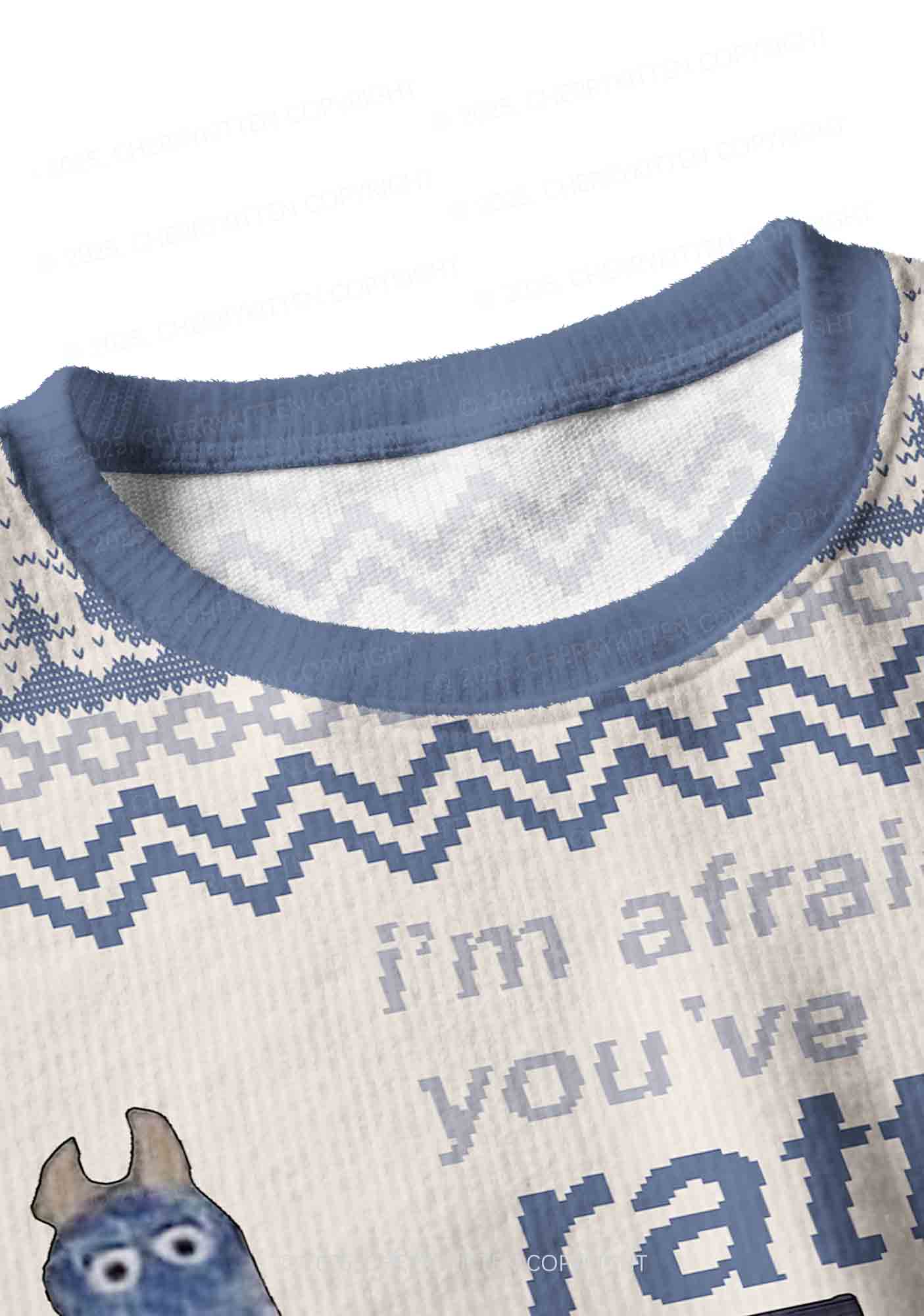 Ratted Last Tatouille Y2K Christmas Crop Knit Sweatshirt Cherrykitten - Image 4