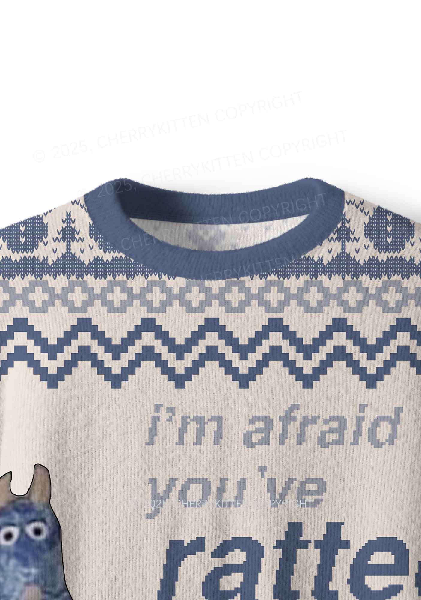 Ratted Last Tatouille Y2K Christmas Knit Sweatshirt Cherrykitten - Image 5
