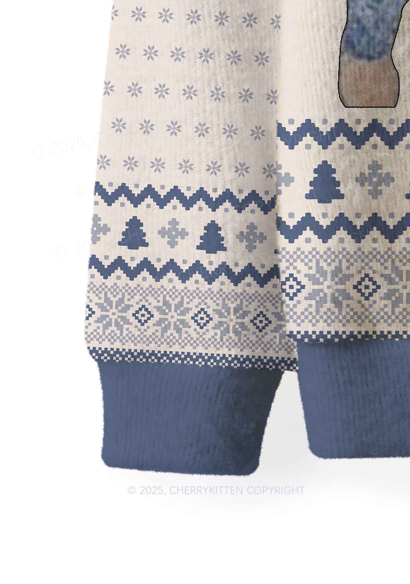 Ratted Last Tatouille Y2K Christmas Knit Sweatshirt Cherrykitten - Image 6