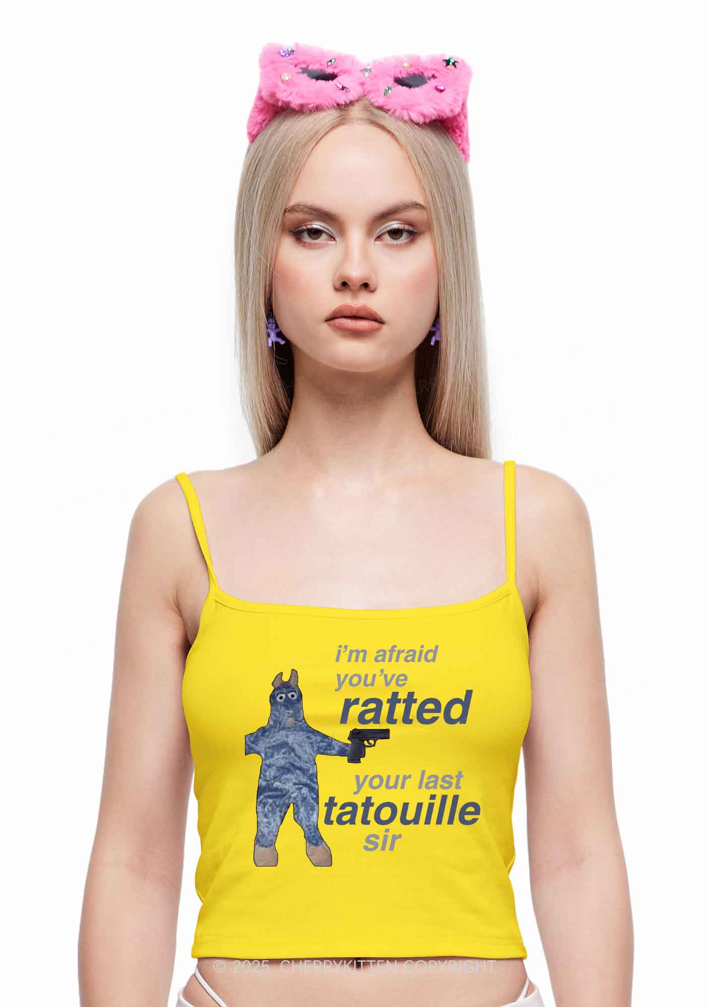 Ratted Last Tatouille Y2K Spaghetti Strap Cami Cherrykitten - Image 3