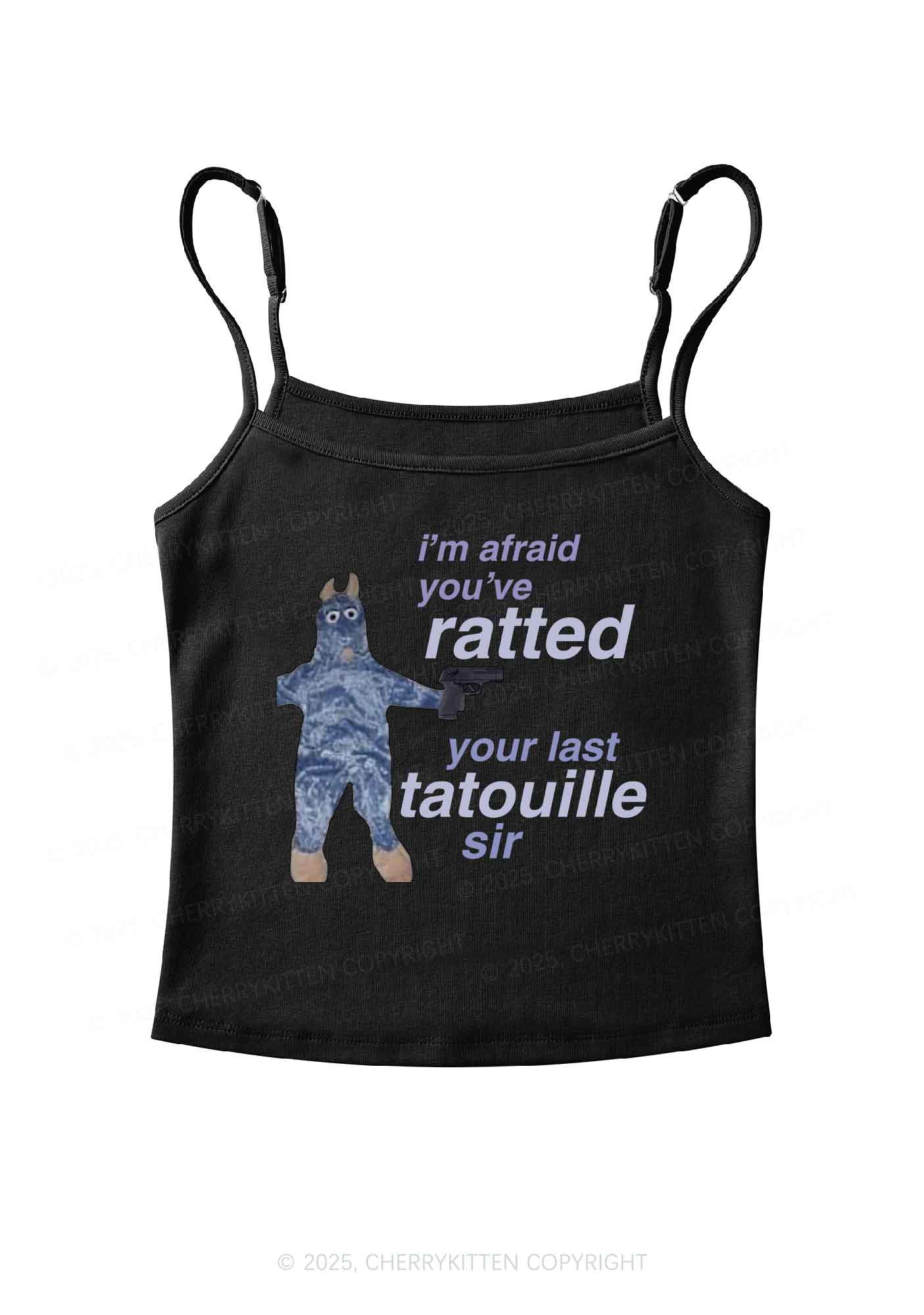 Ratted Last Tatouille Y2K Spaghetti Strap Cami Cherrykitten - Image 4