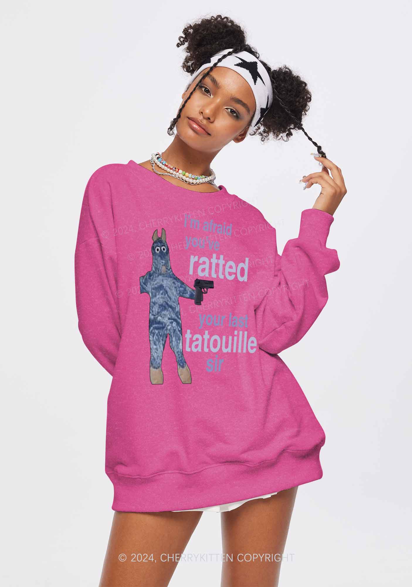 Ratted Last Tatouille Y2K Washed Sweatshirts Cherrykitten - Image 2