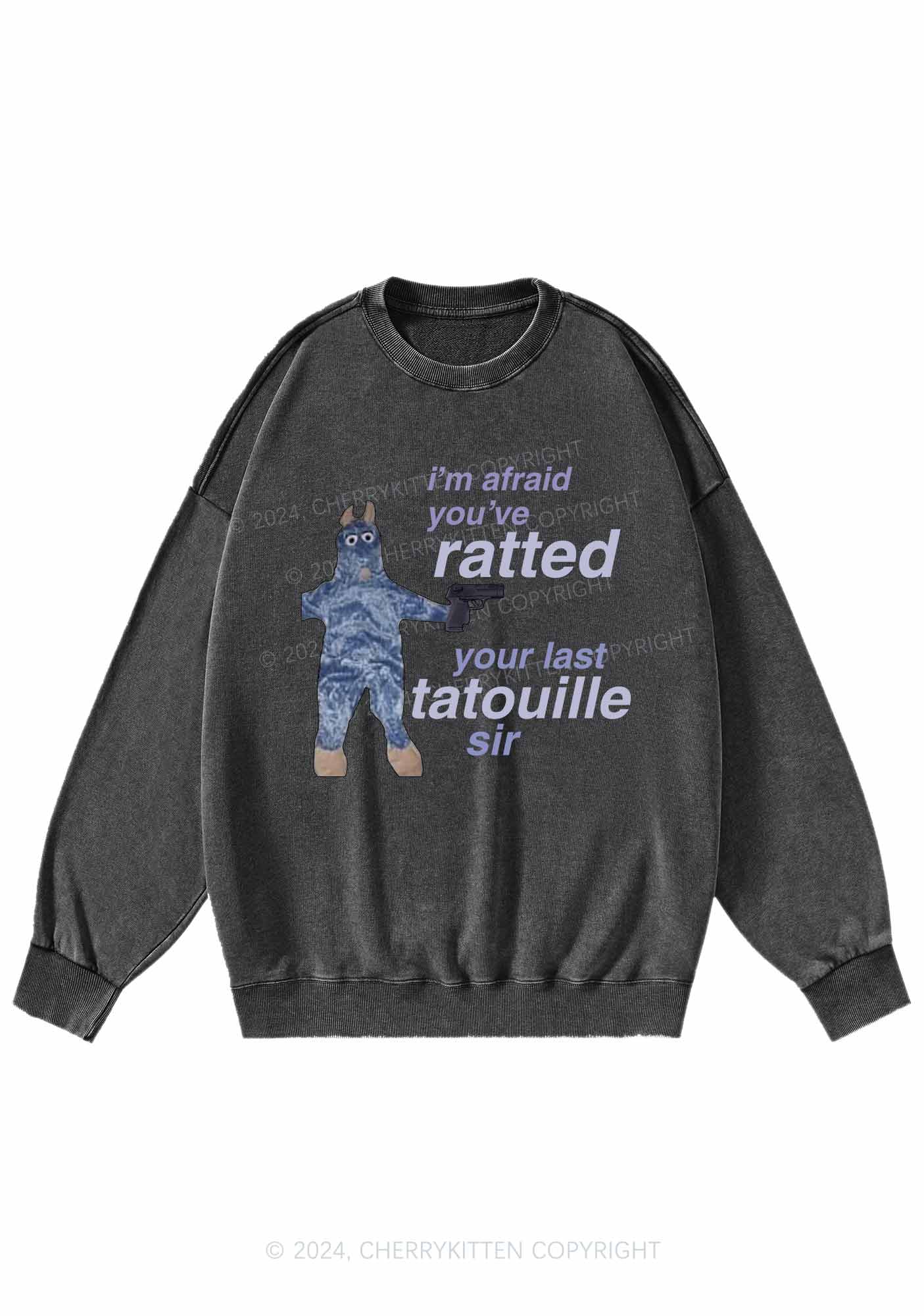 Ratted Last Tatouille Y2K Washed Sweatshirts Cherrykitten - Image 3