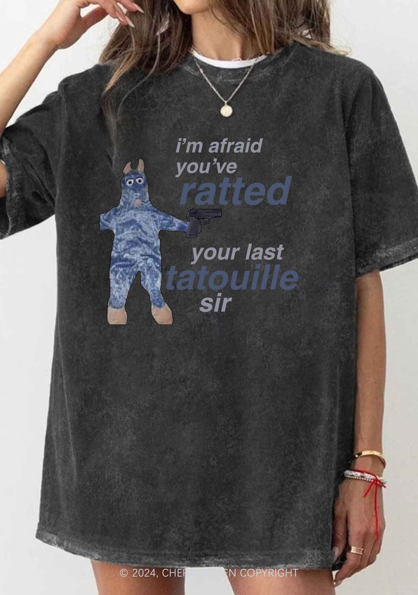 Ratted Last Tatouille Y2K Washed Tee Cherrykitten - Image 2