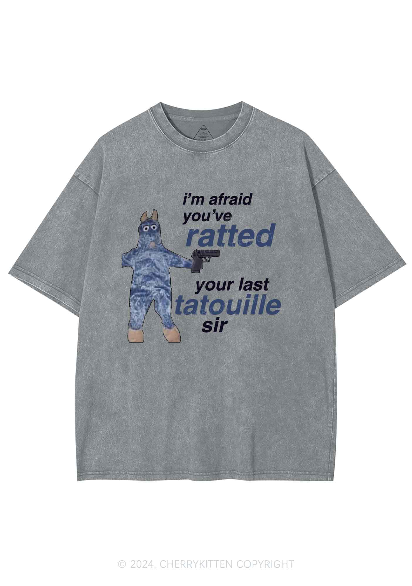Ratted Last Tatouille Y2K Washed Tee Cherrykitten - Image 6